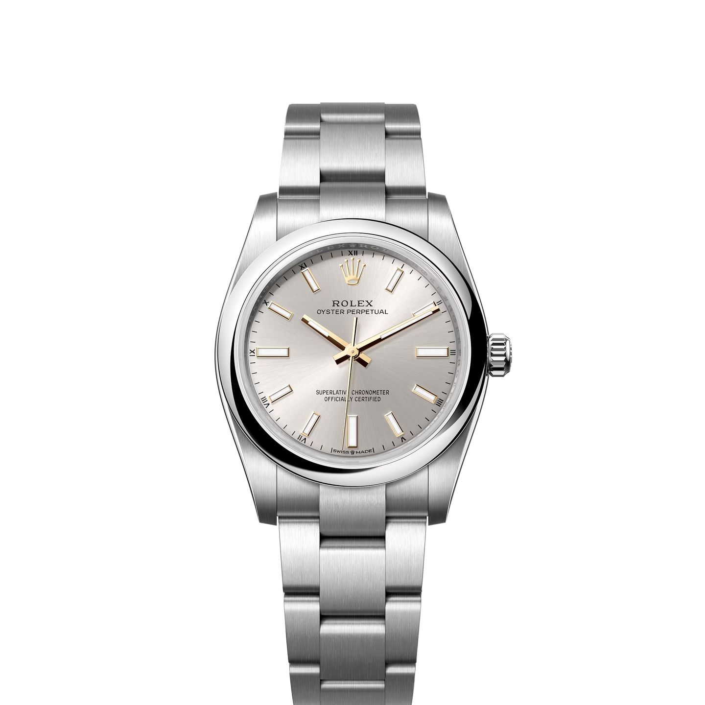 Rolex Oyster Perpetual 34 124200 (2024) - Zilver wijzerplaat 28mm Staal (1/8)