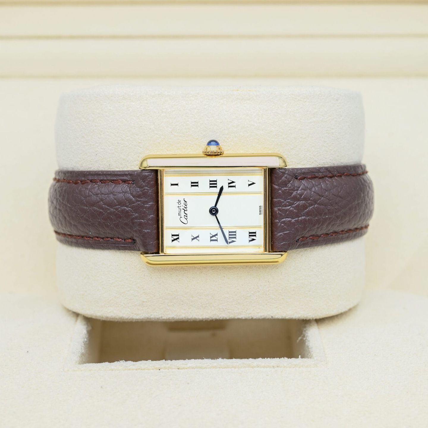 Cartier Tank Vermeil 590005 (Unknown (random serial)) - White dial 23 mm Silver case (5/8)