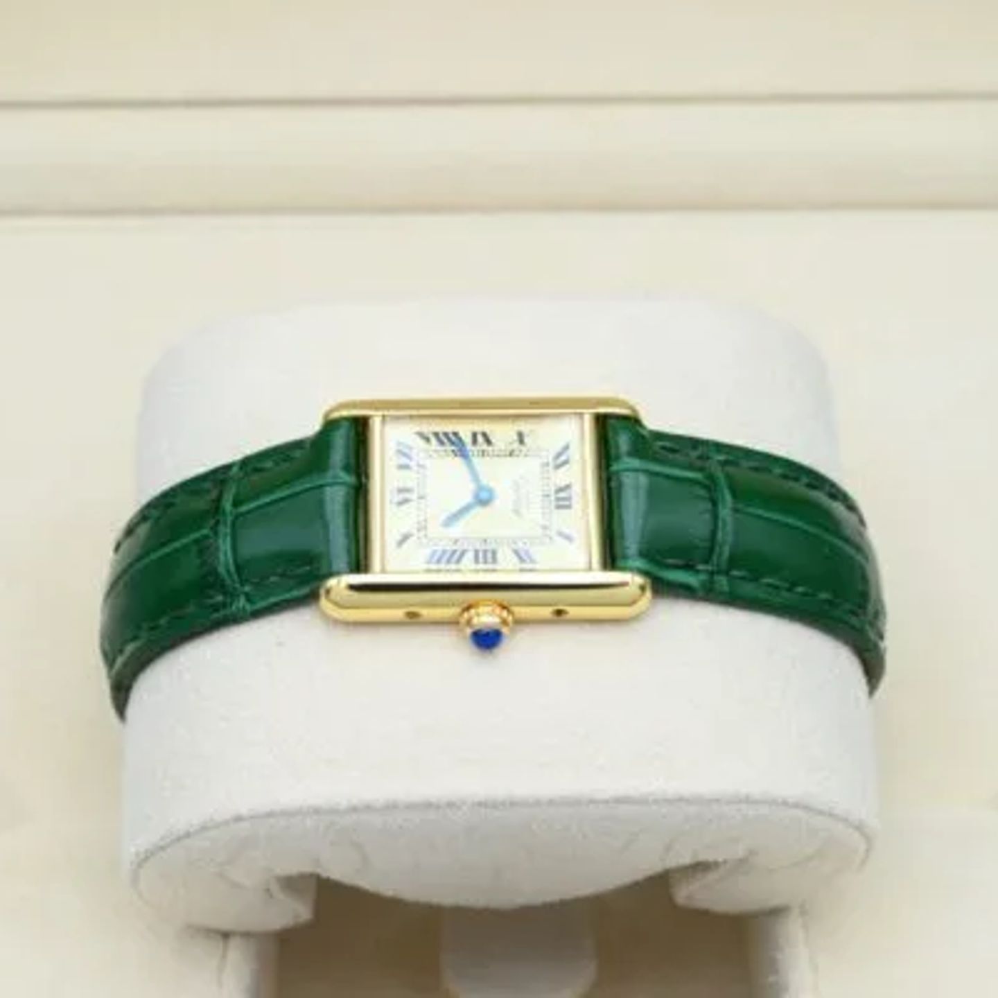 Cartier Tank Vermeil 5057001 (Unknown (random serial)) - Yellow dial 20 mm Silver case (4/8)