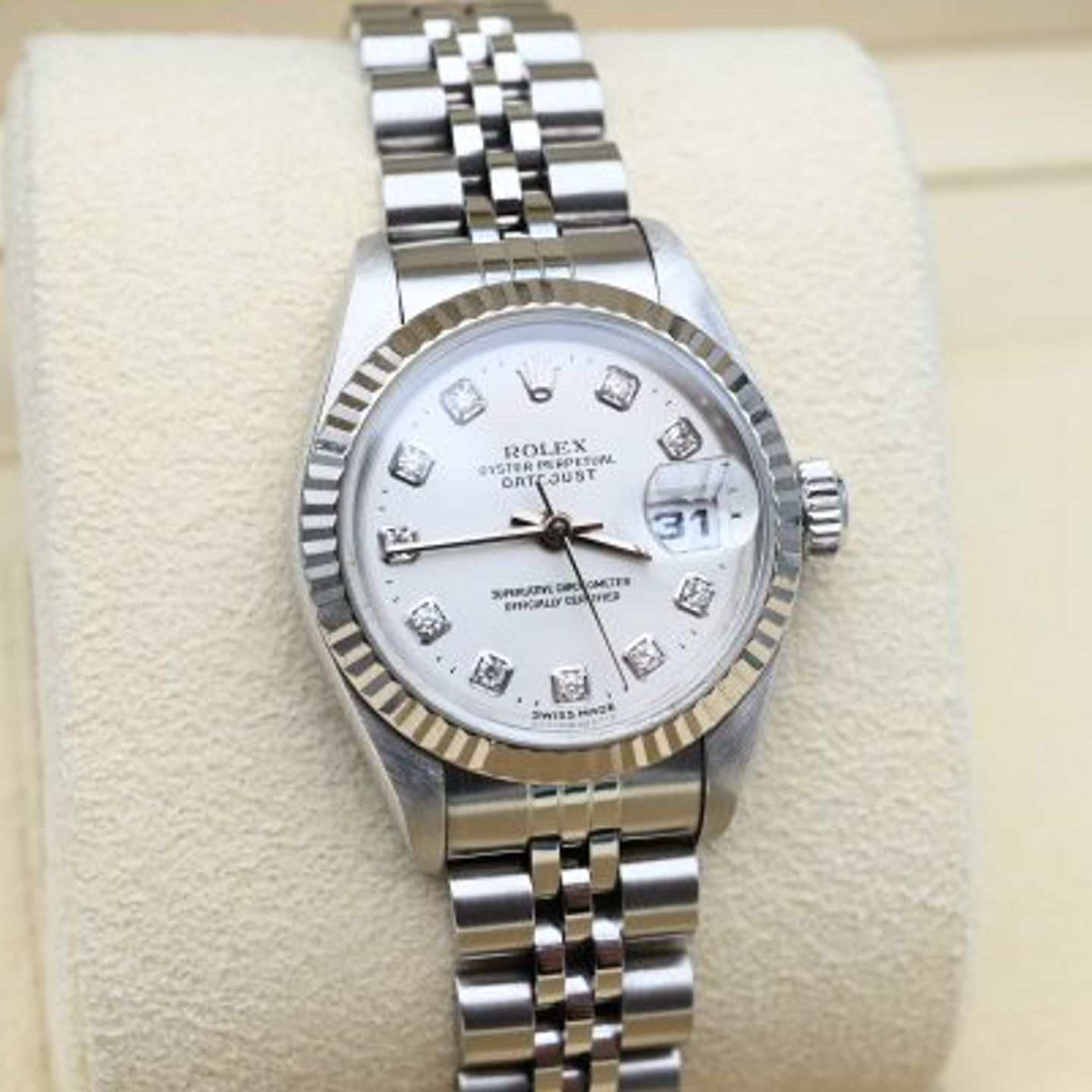 Rolex Lady-Datejust 69174 (1997) - Zilver wijzerplaat 26mm Staal (6/8)