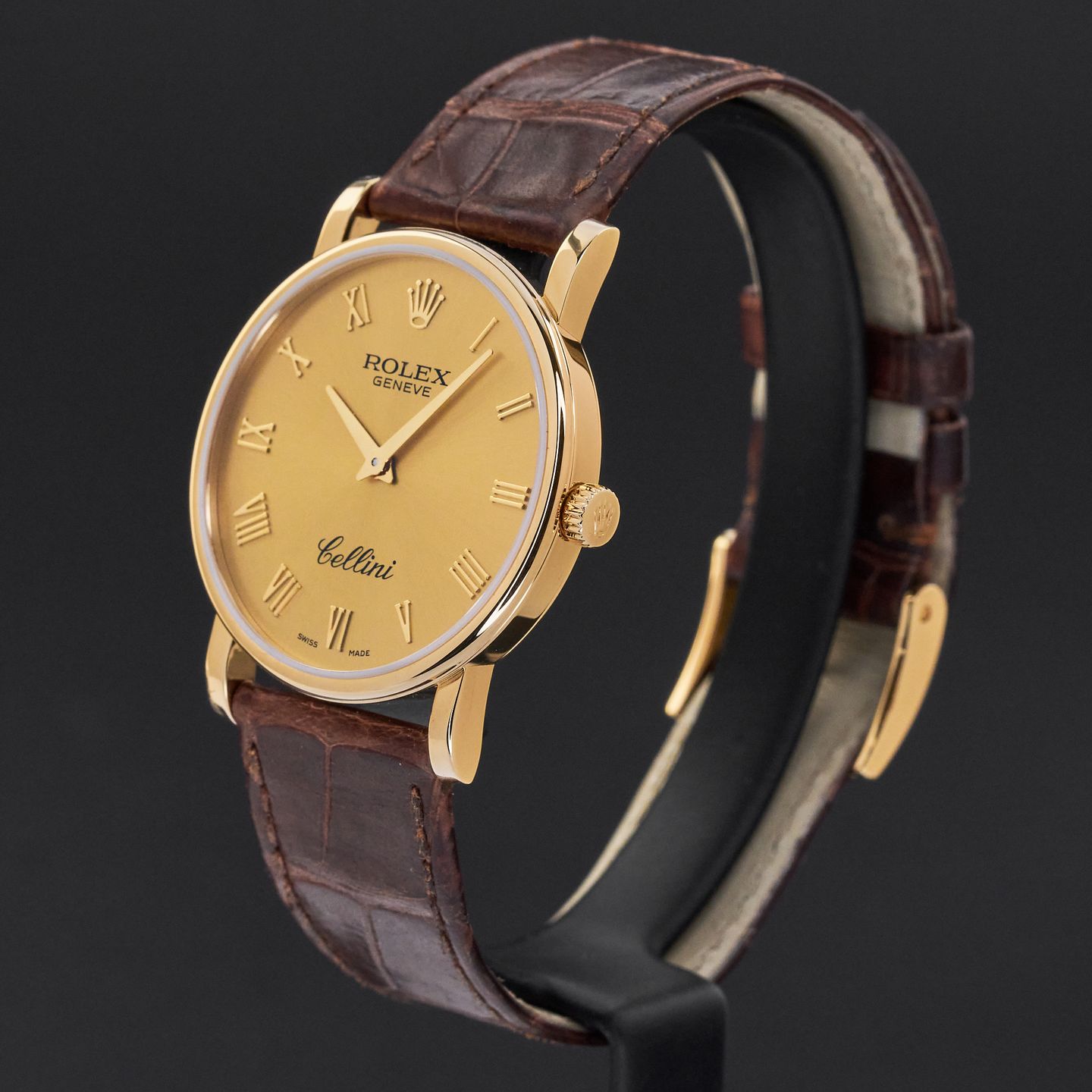 Rolex Cellini Time 5115 (2008) - Champagne dial 32 mm Yellow Gold case (4/8)