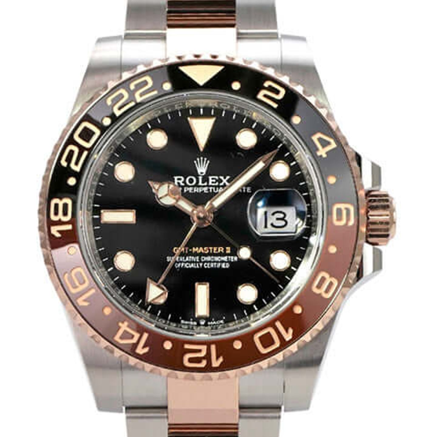 Rolex GMT-Master II 126711CHNR (2022) - Black dial 40 mm Gold/Steel case (1/8)