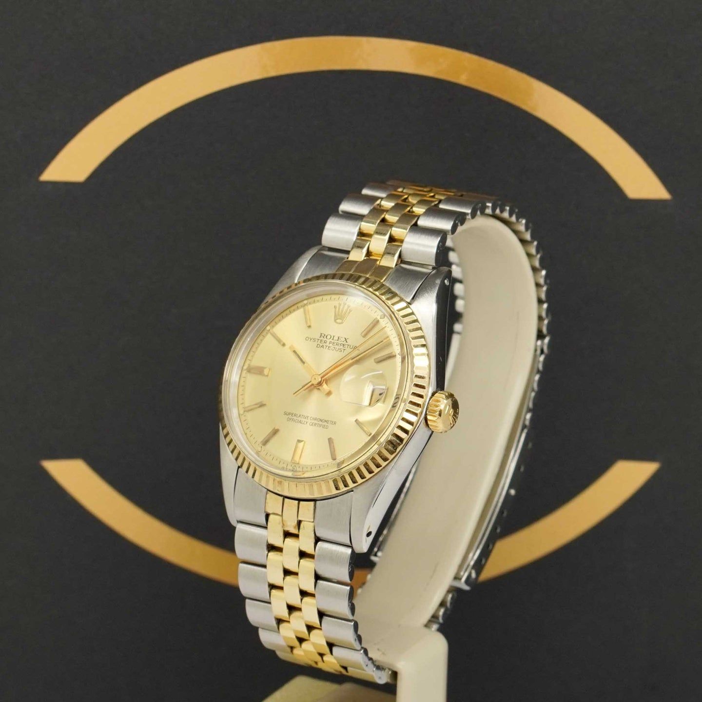 Rolex Datejust 1601 (1973) - Gold dial 36 mm Steel case (2/7)