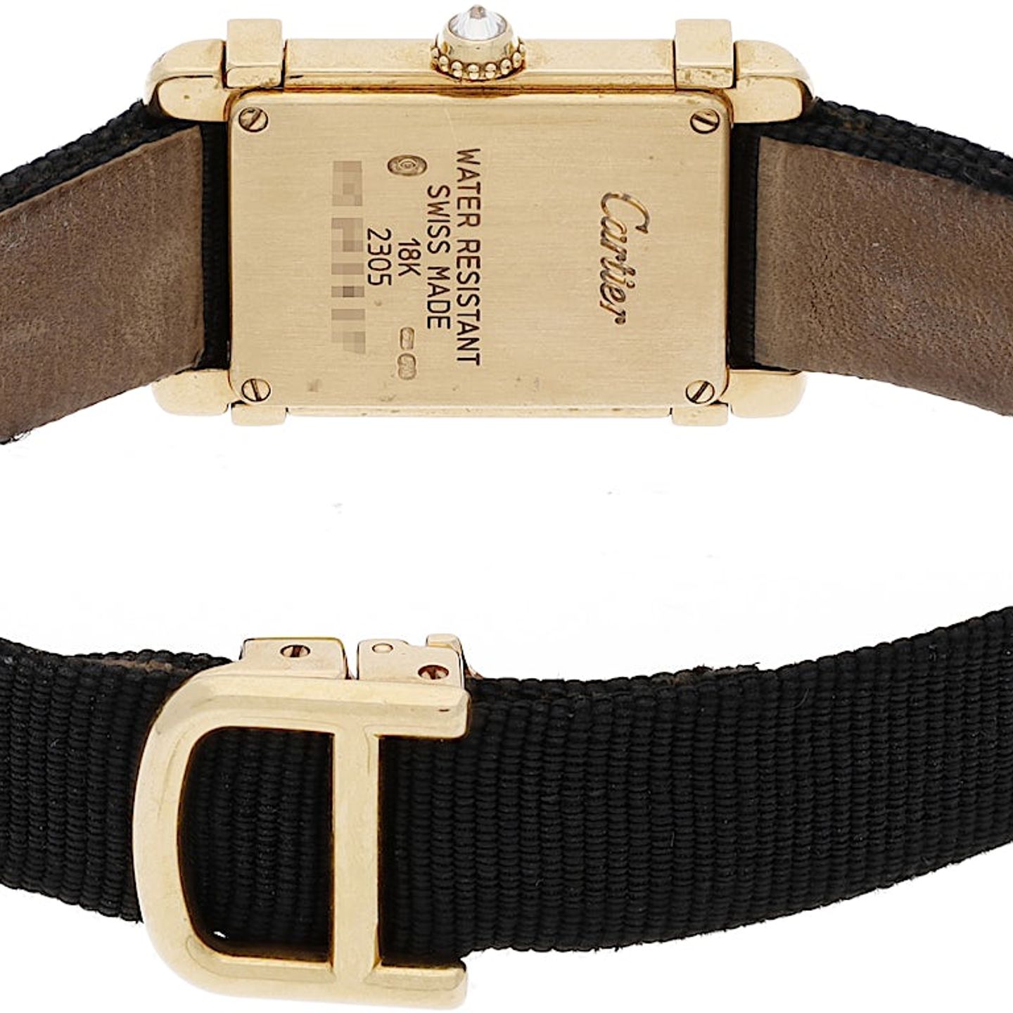 Cartier Tank 2305 (2000) - White dial 23 mm Yellow Gold case (3/3)