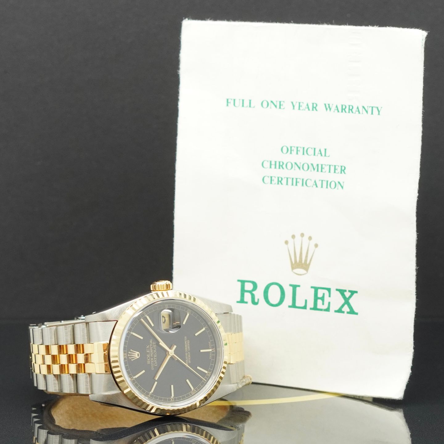 Rolex Datejust 36 16233 (1991) - Black dial 36 mm Gold/Steel case (5/7)