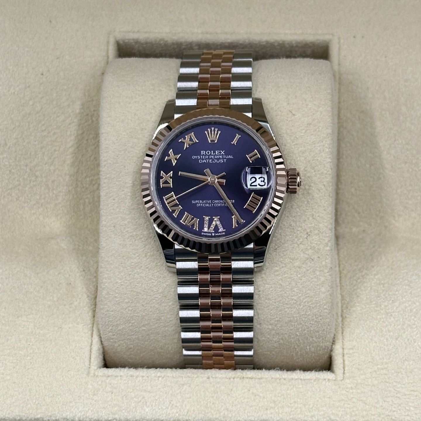 Rolex Datejust 31 278271 (2024) - Purple dial 31 mm Steel case (5/8)