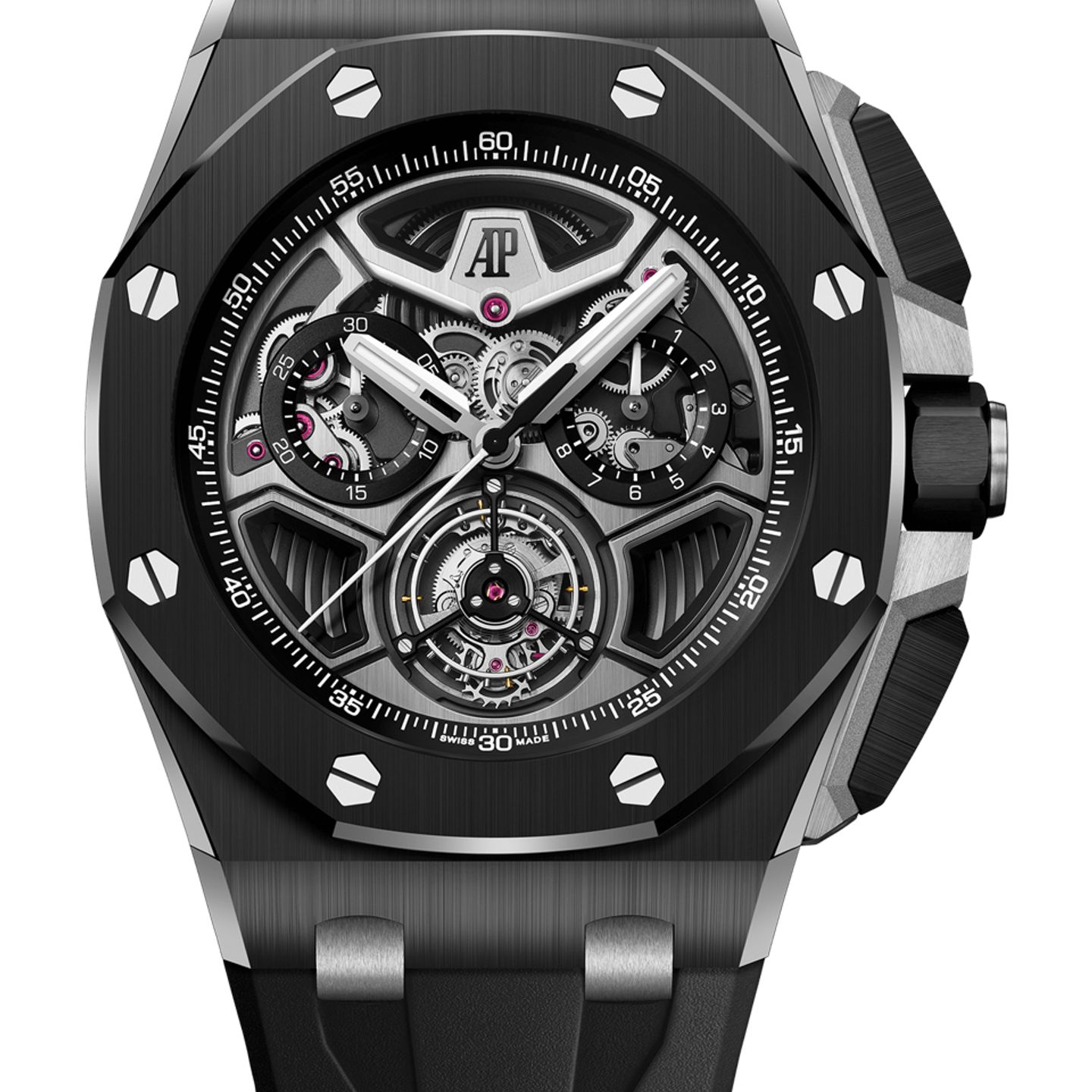 Audemars Piguet Royal Oak Offshore Tourbillon Chronograph 26622CE.OO.D002CA.01 (2025) - Transparent dial 43 mm Ceramic case (1/1)