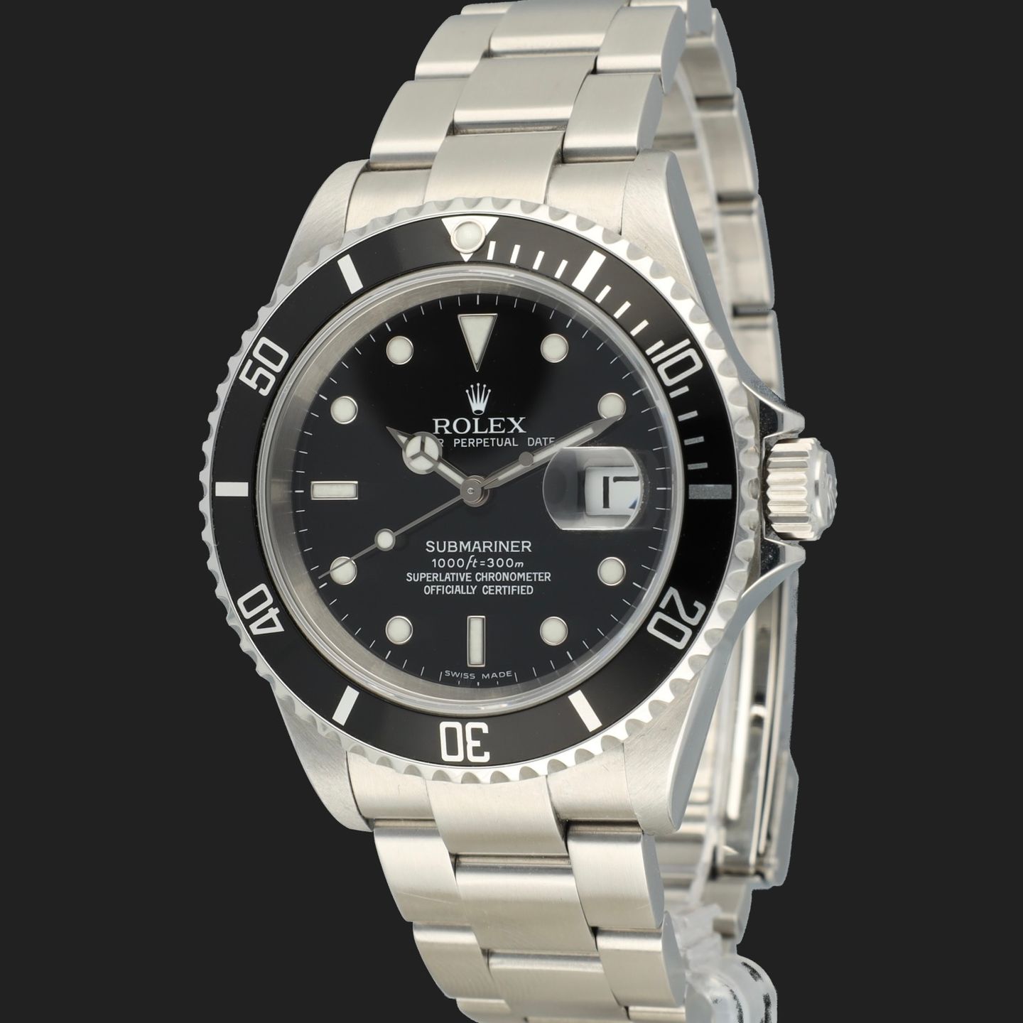 Rolex Submariner Date 16610 (2006) - Zwart wijzerplaat 40mm Staal (1/8)