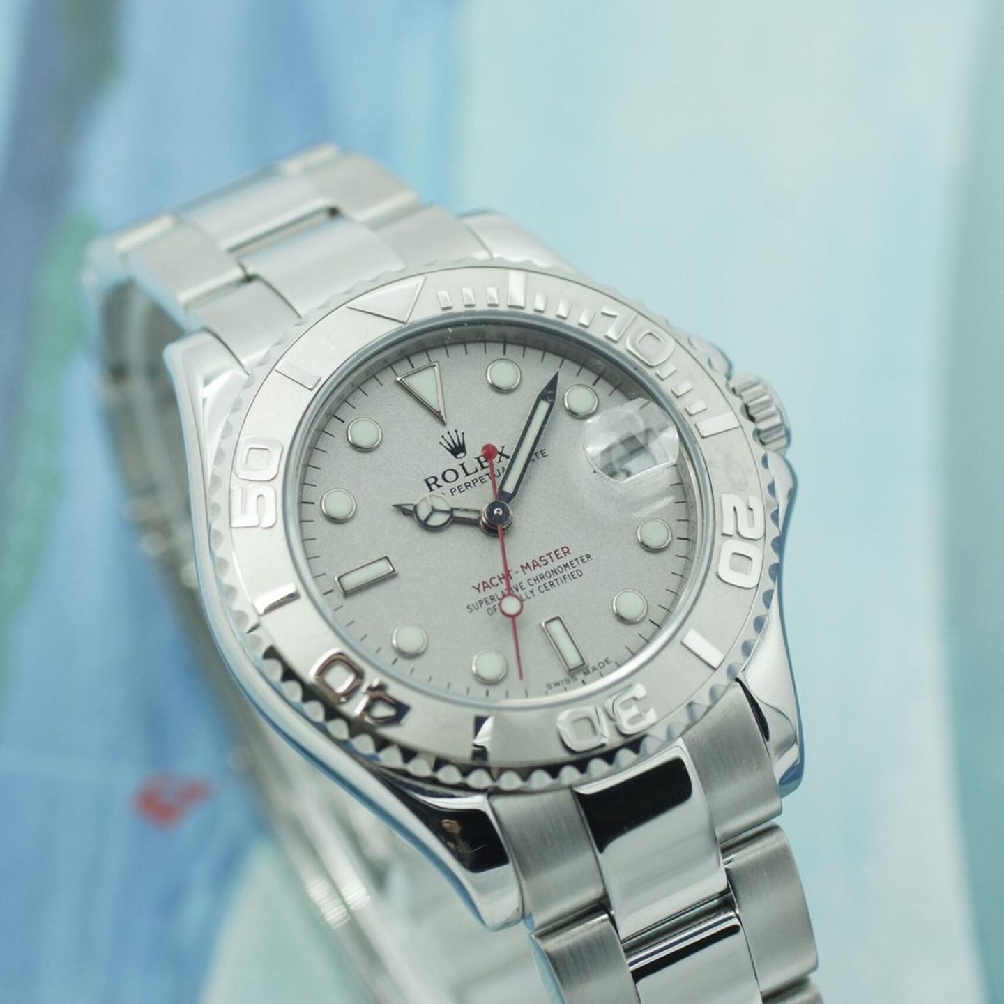 Rolex Yacht-Master 168622 (2007) - Zilver wijzerplaat 35mm Staal (2/8)