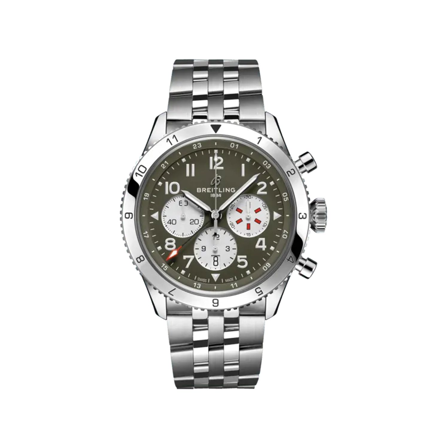 Breitling Aviator 8 AB04452A1L1A1 (2024) - Groen wijzerplaat 46mm Staal (1/1)