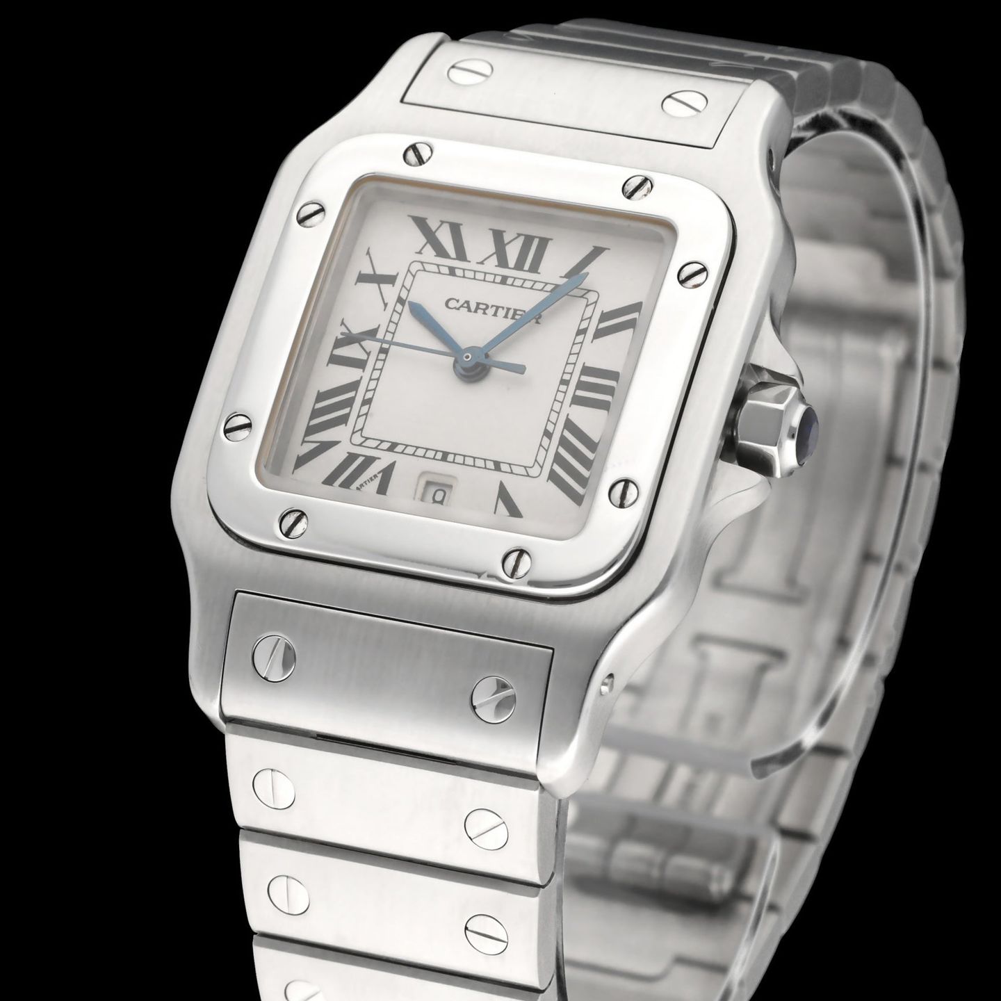 Cartier Santos Galbée 1564 (2018) - White dial 29 mm Steel case (7/8)
