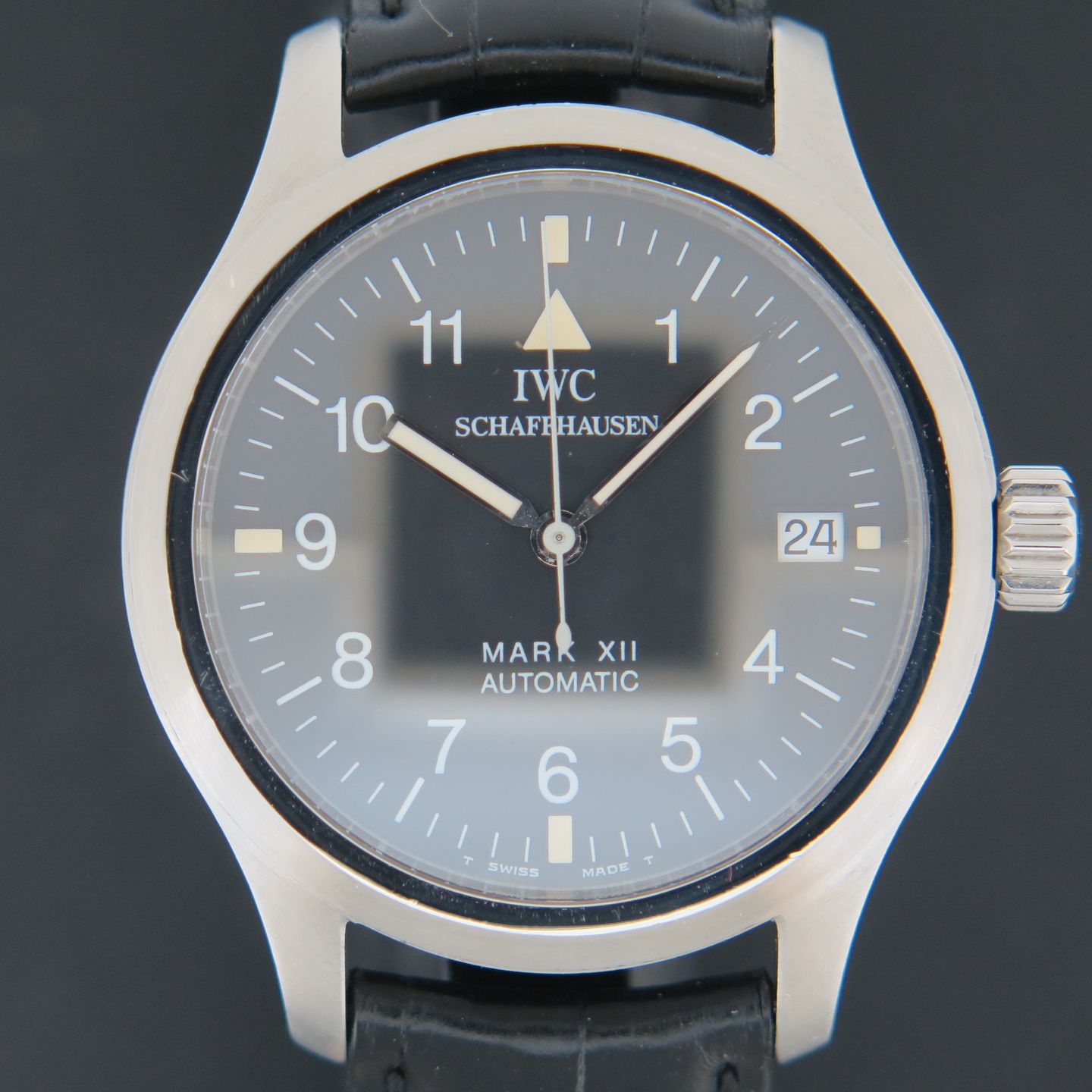 IWC Pilot Mark IW324101 (Onbekend (willekeurig serienummer)) - Zwart wijzerplaat 36mm Staal (2/5)