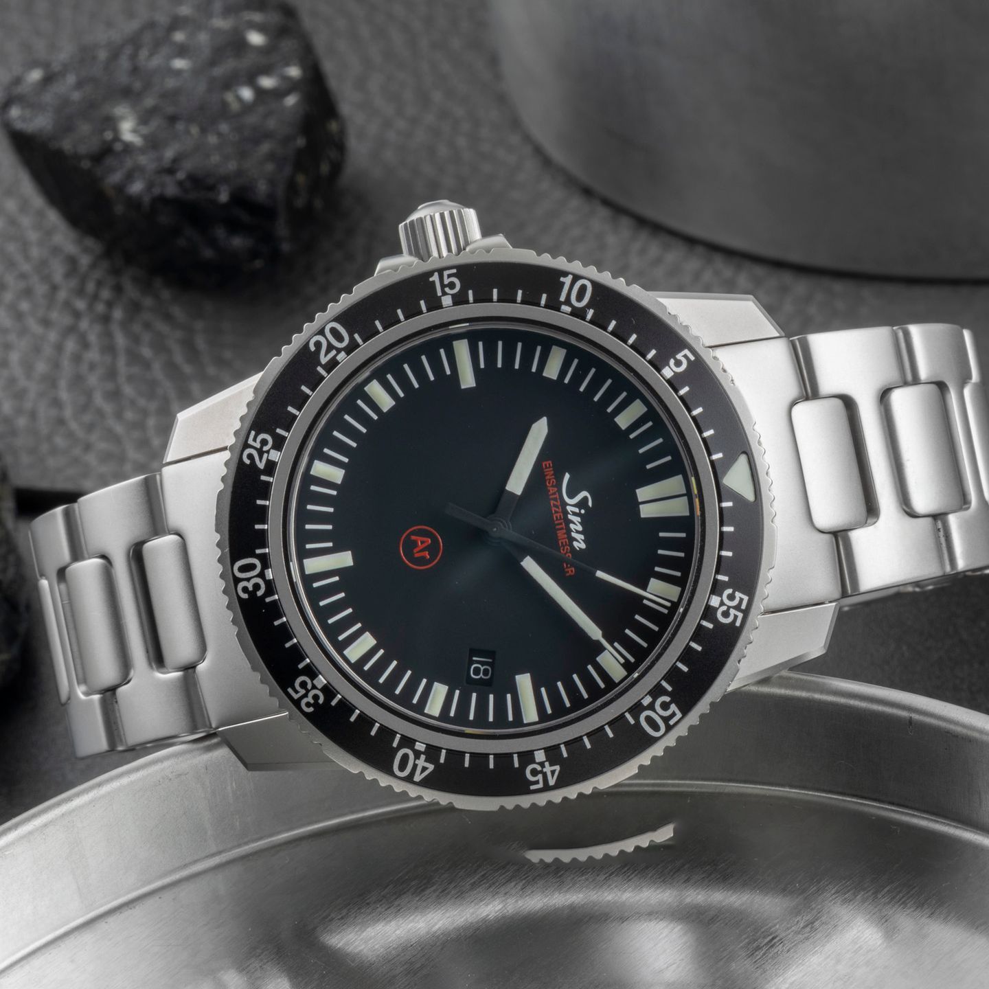 Sinn EZM 3 703.010 (Onbekend (willekeurig serienummer)) - Zwart wijzerplaat 42mm Staal (2/8)