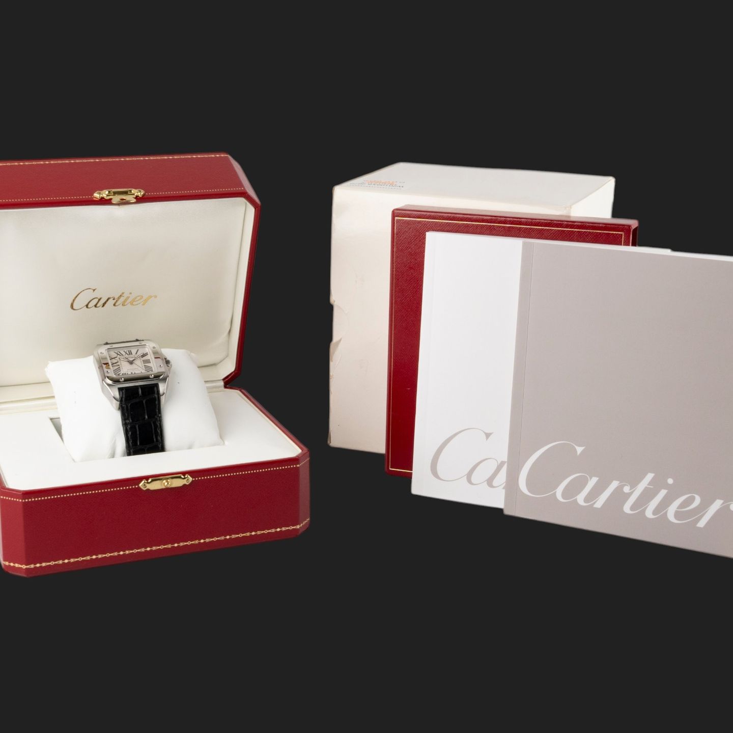 Cartier Santos 100 W20106X8 (2008) - Wit wijzerplaat 33mm Staal (8/8)