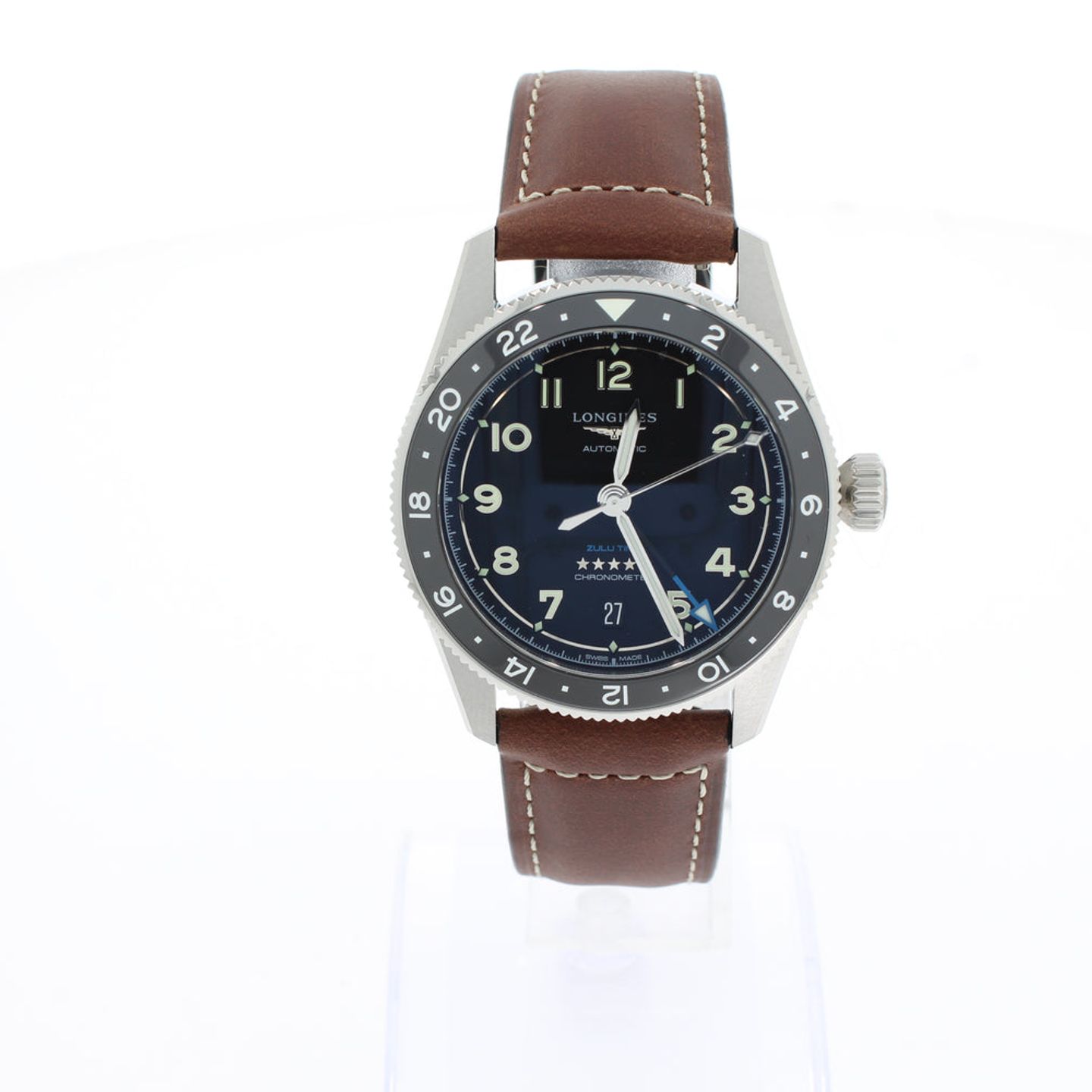 Longines Spirit L3.802.4.53.2 (2024) - Zwart wijzerplaat 39mm Staal (1/4)