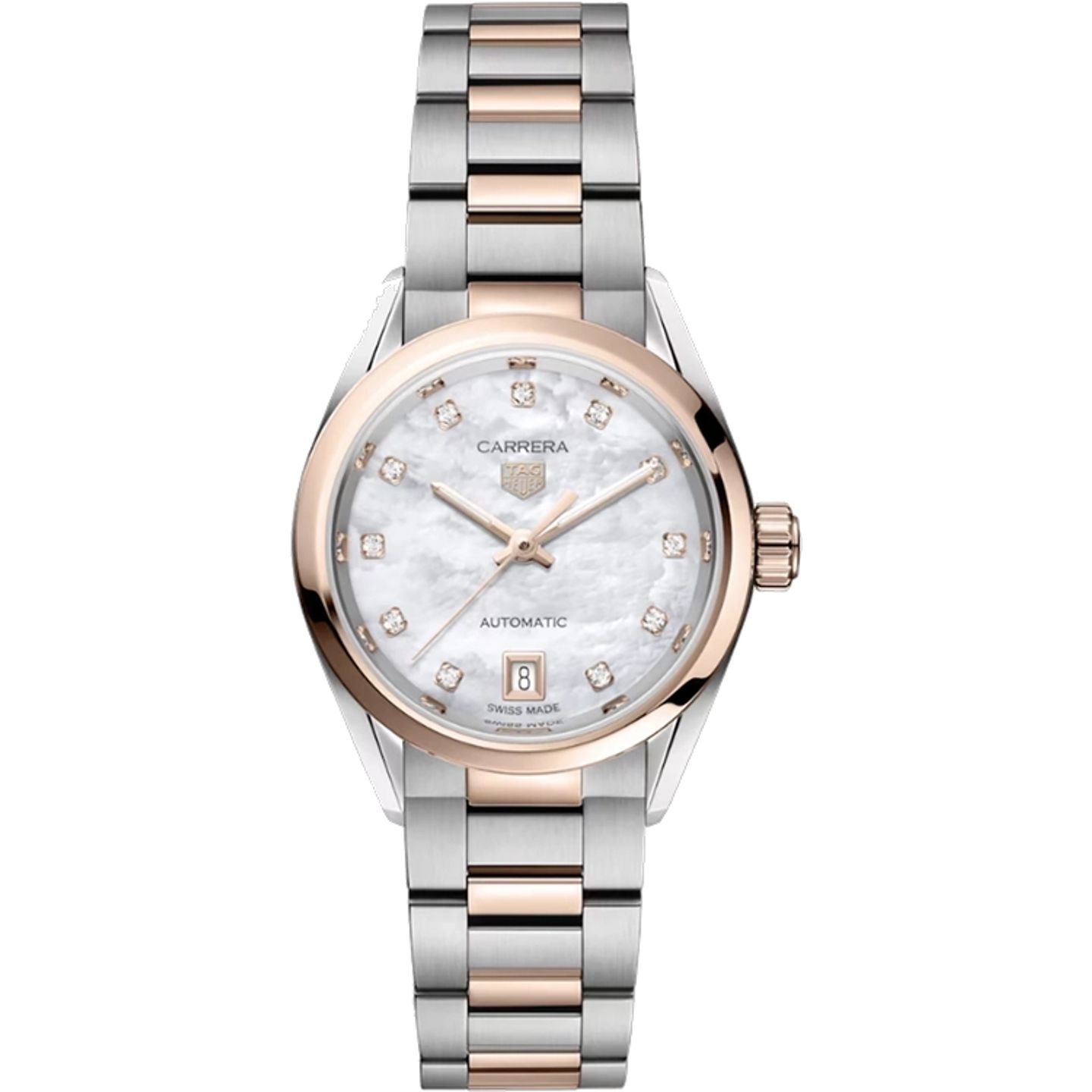 TAG Heuer Carrera Lady WBN2450.BD0569 (2025) - White dial 29 mm Gold/Steel case (1/1)