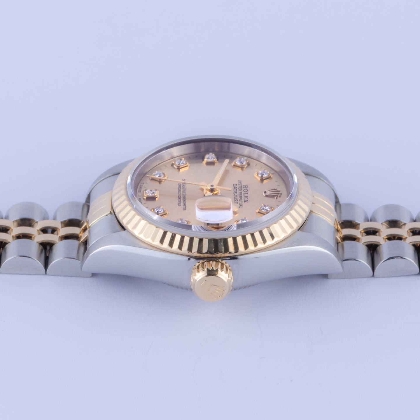 Rolex Lady-Datejust 69173 (1996) - Champagne dial 26 mm Gold/Steel case (6/8)