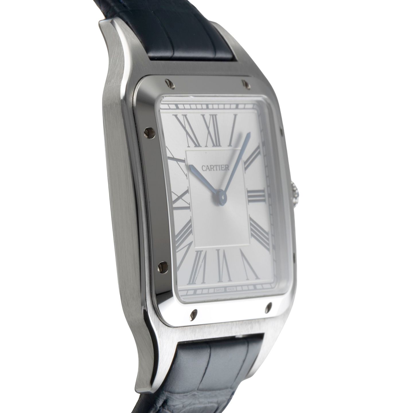 Cartier Santos Dumont WSSA0032 (Onbekend (willekeurig serienummer)) - Zilver wijzerplaat 47mm Staal (7/8)