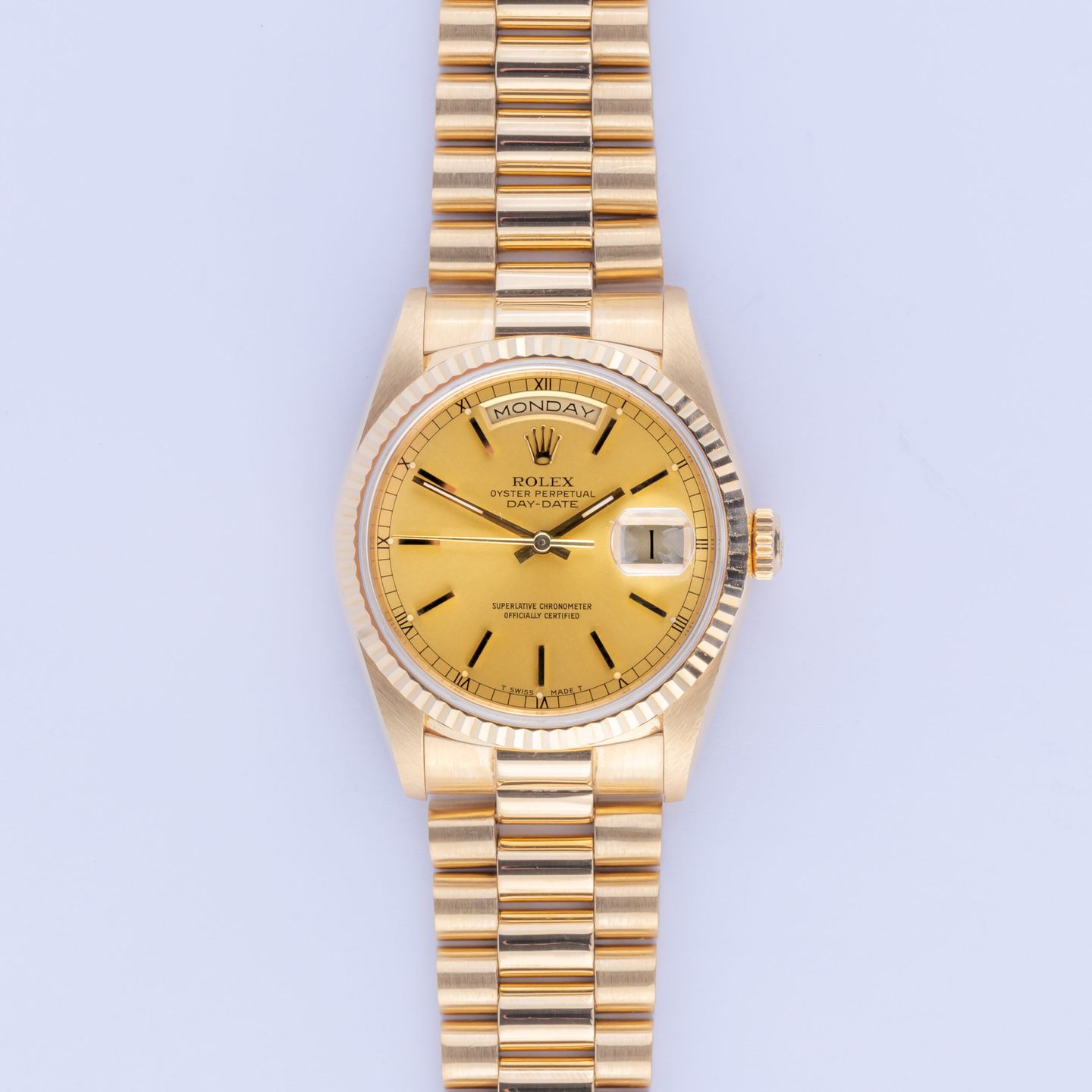 Rolex Day-Date 36 18238 (1988) - Champagne dial 36 mm Yellow Gold case (3/7)