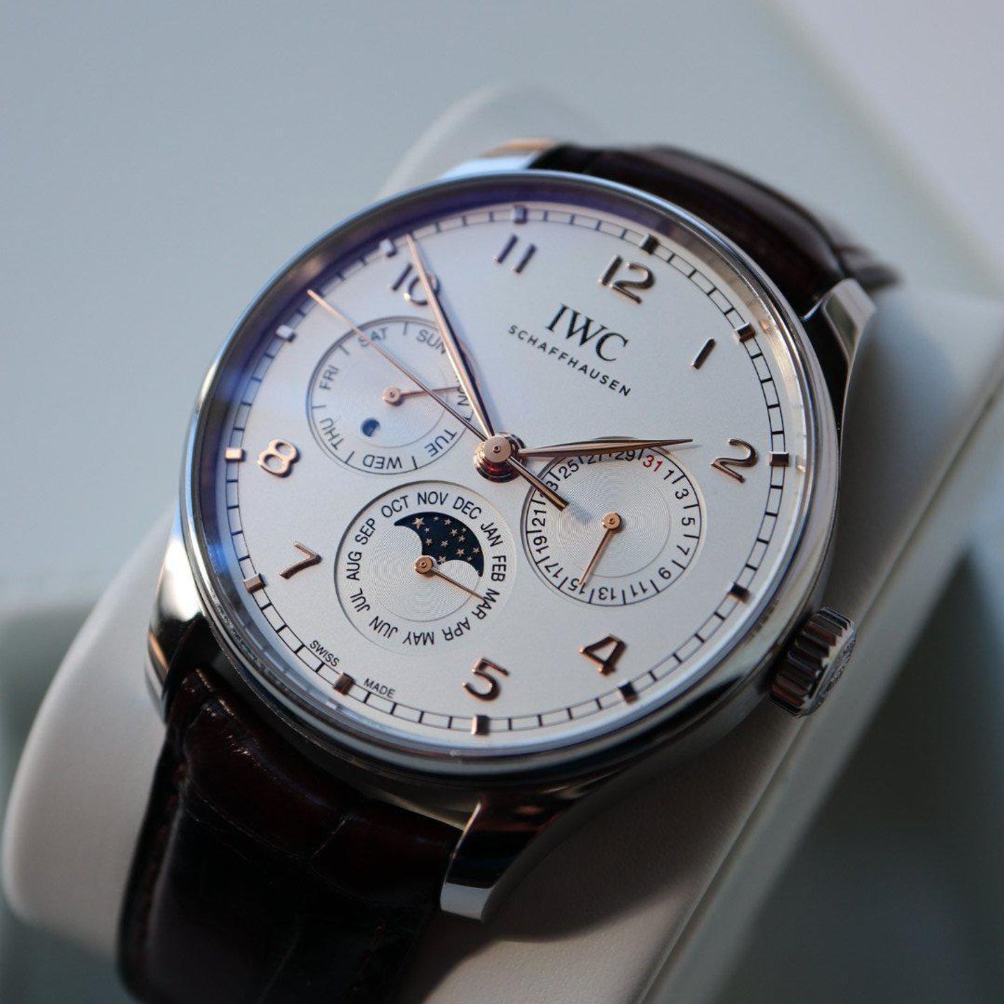 IWC Portuguese Perpetual Calendar IW344203 (Onbekend (willekeurig serienummer)) - Zilver wijzerplaat 42mm Staal (6/8)