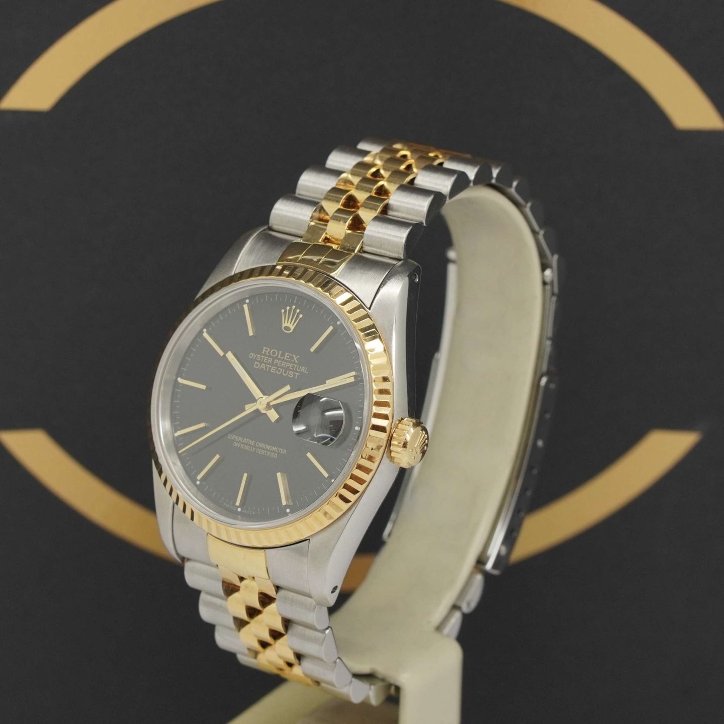 Rolex Datejust 36 16233 (1993) - Zwart wijzerplaat 36mm Goud/Staal (2/7)