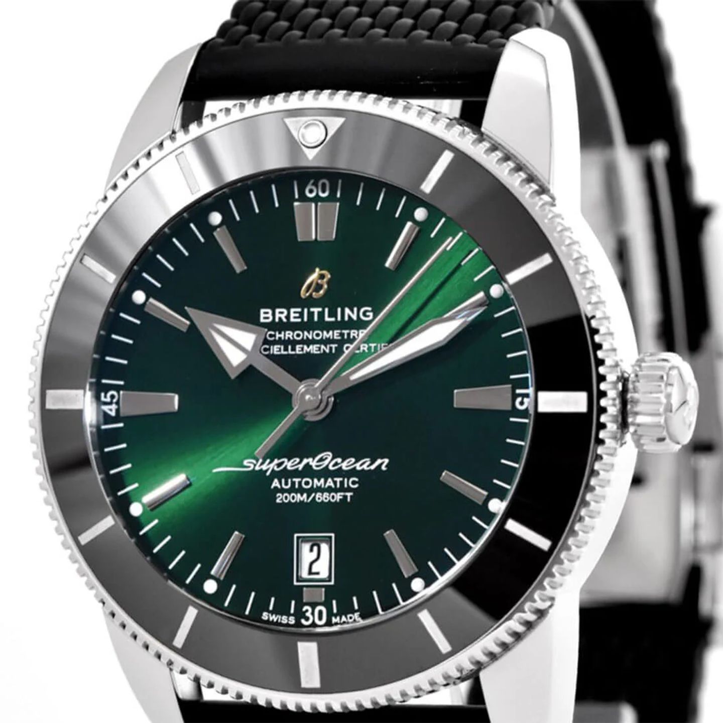 Breitling Superocean Heritage AB2020121L1S1 (2024) - Groen wijzerplaat 46mm Staal (1/2)