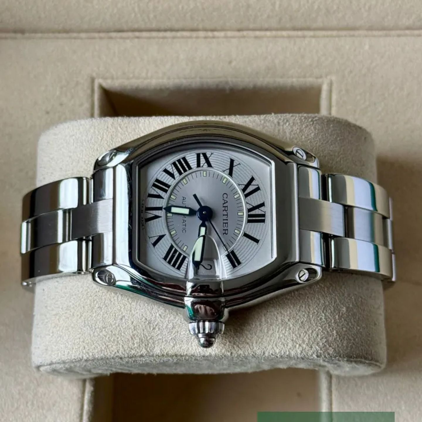 Cartier Roadster W62000V3 (2010) - Zilver wijzerplaat 38mm Staal (4/7)