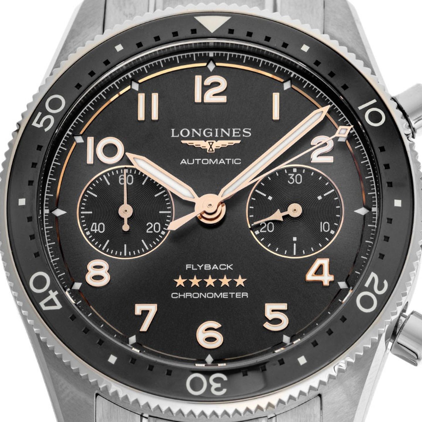Longines Spirit L3.821.4.53.6 (2025) - Zwart wijzerplaat 42mm Staal (1/7)