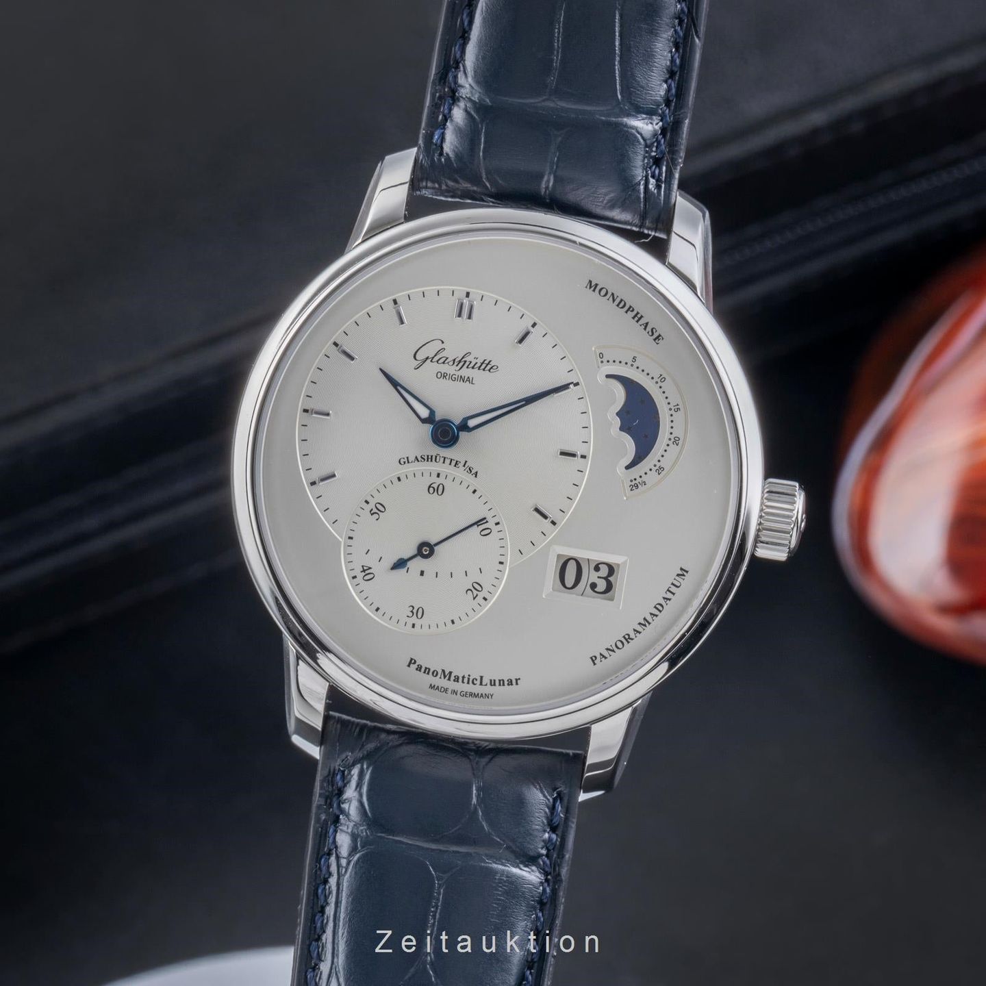 Glashütte Original PanoMaticLunar 1-90-02-42-32-01 (Onbekend (willekeurig serienummer)) - Zilver wijzerplaat 40mm Staal (1/8)