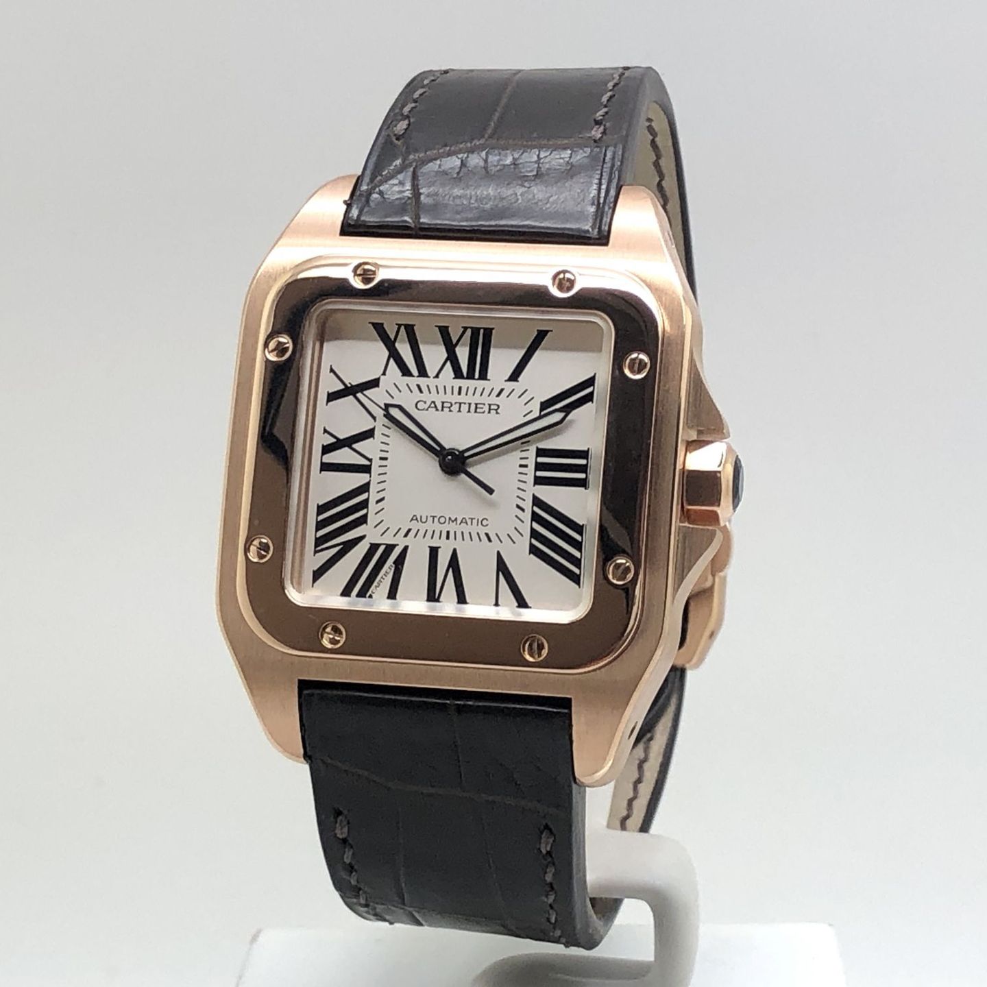 Cartier Santos 100 2792 (Unknown (random serial)) - White dial 41 mm Rose Gold case (5/8)