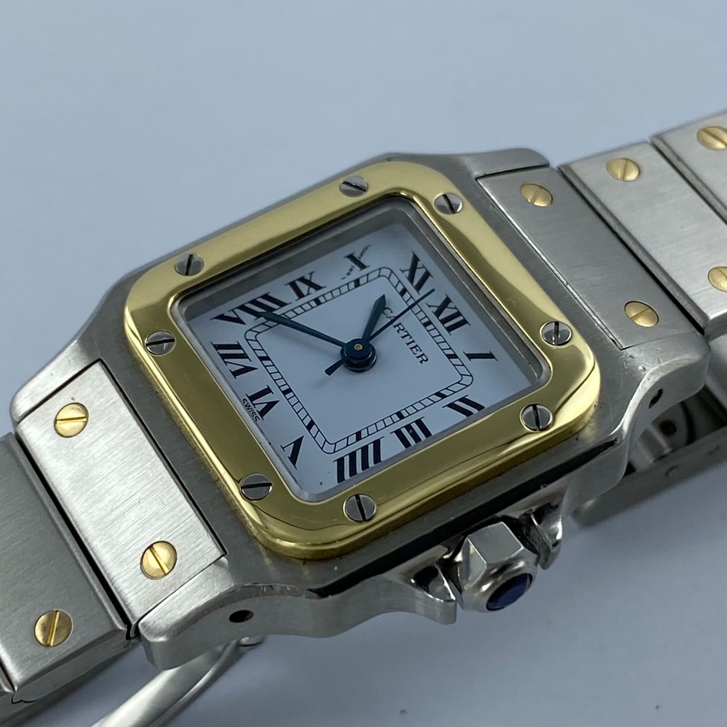 Cartier Santos 0902 (Unknown (random serial)) - White dial 24 mm Gold/Steel case (4/6)