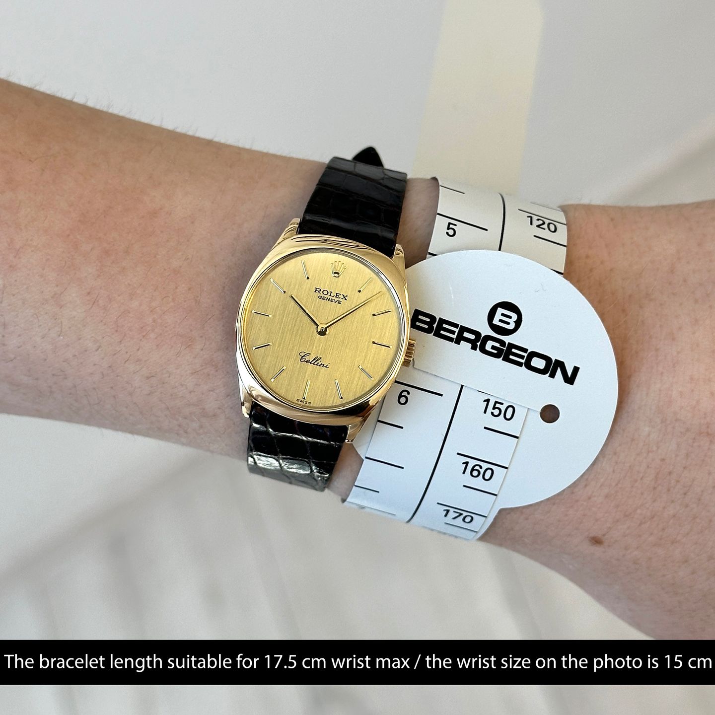 Rolex Cellini 4129 (1991) - Champagne dial 25 mm Yellow Gold case (2/8)