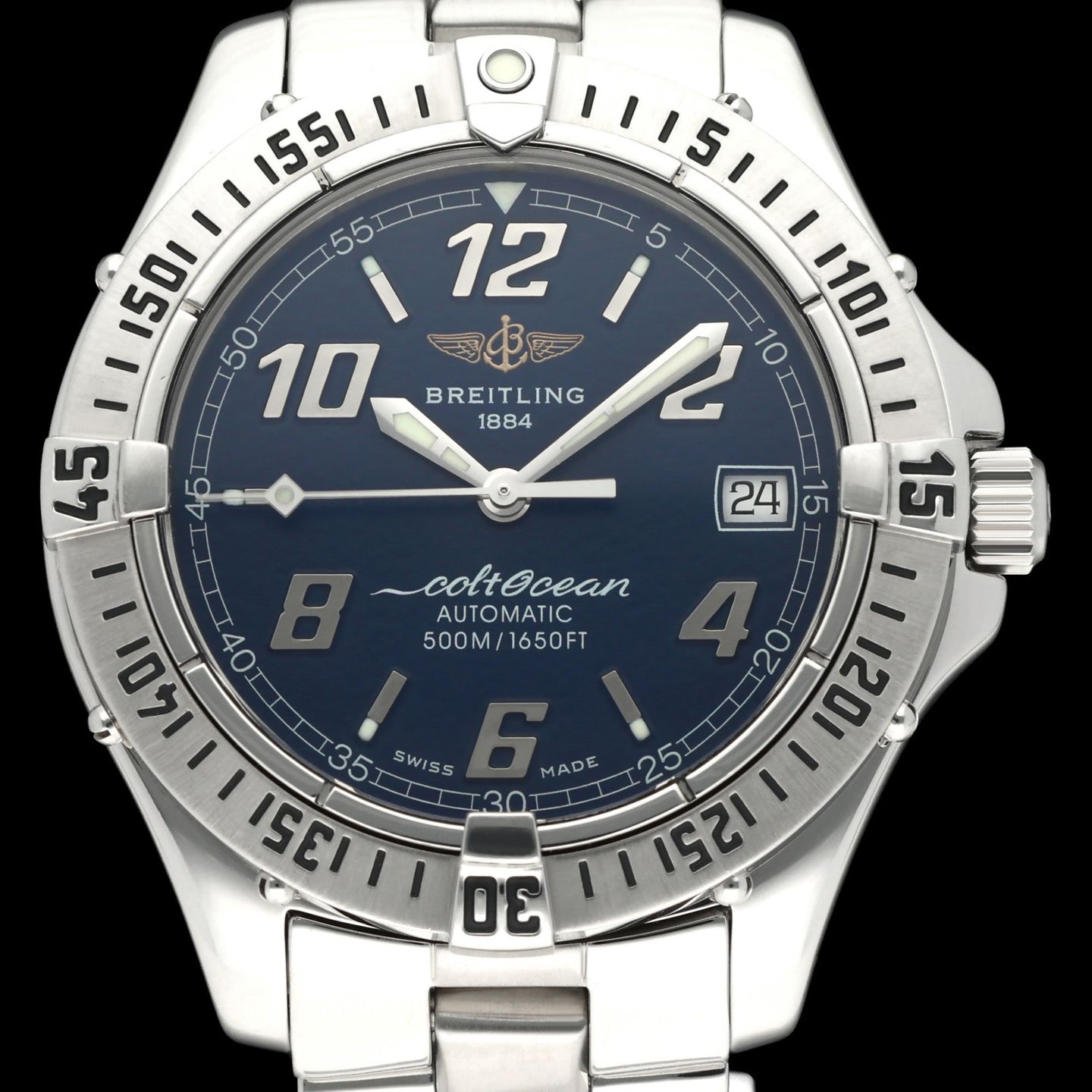 Breitling Colt A17350 (2001) - Black dial 38 mm Steel case (1/8)