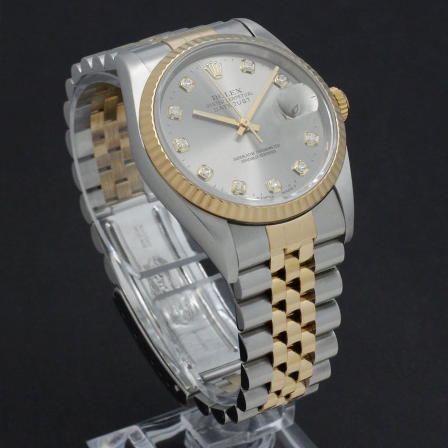 Rolex Datejust 36 16233 (1997) - Grey dial 36 mm Gold/Steel case (6/7)