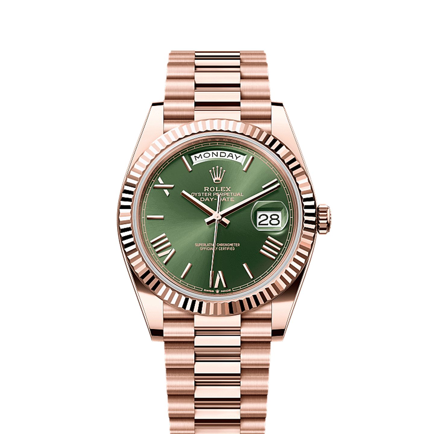 Rolex Day-Date 40 228235 (2025) - Groen wijzerplaat 40mm Roségoud (1/1)