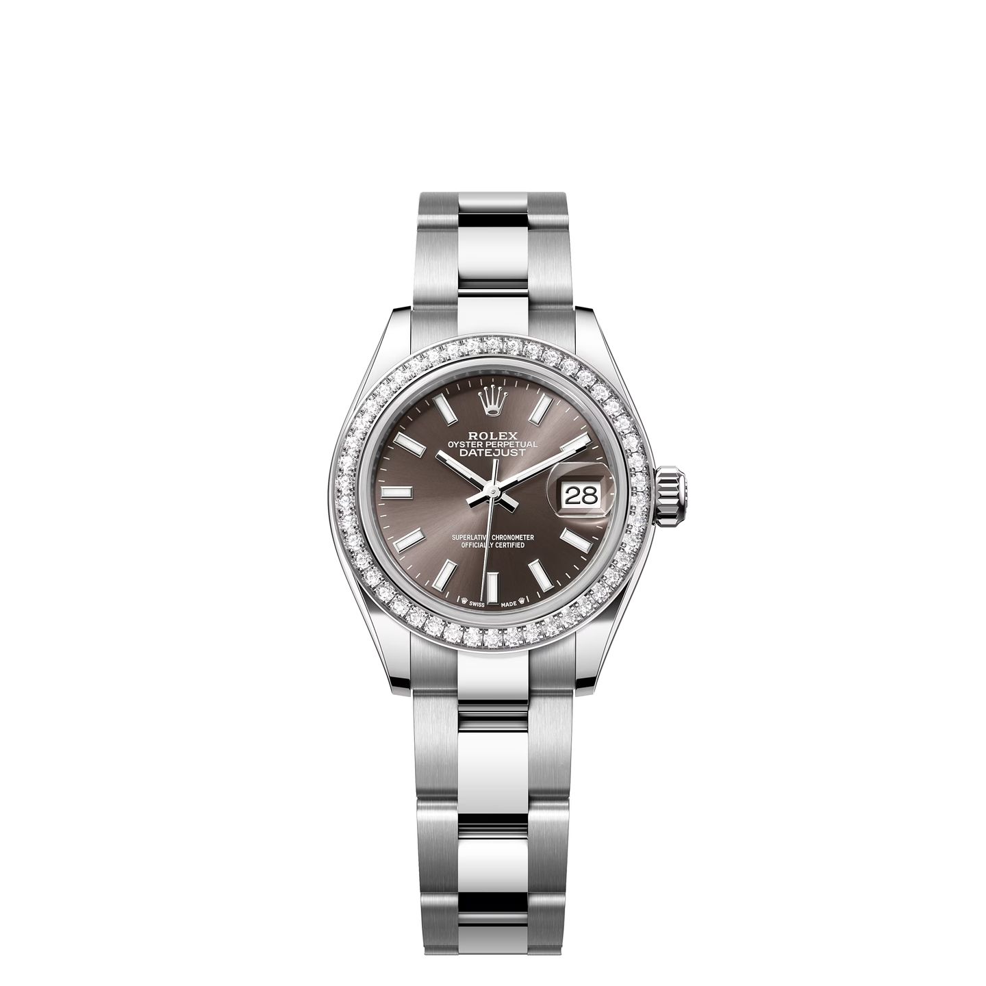 Rolex Lady-Datejust 279384RBR (2024) - Grey dial 28 mm Steel case (1/1)