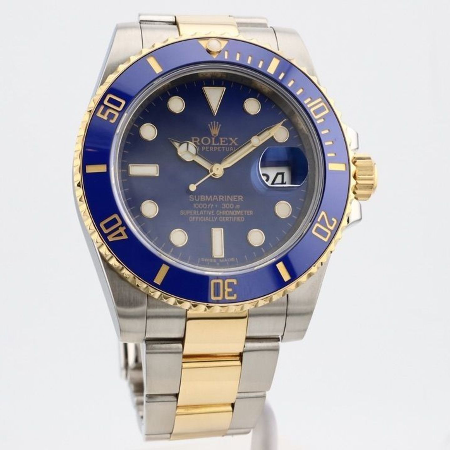 Rolex Submariner Date 116613LB (2009) - Blauw wijzerplaat 40mm Goud/Staal (1/1)