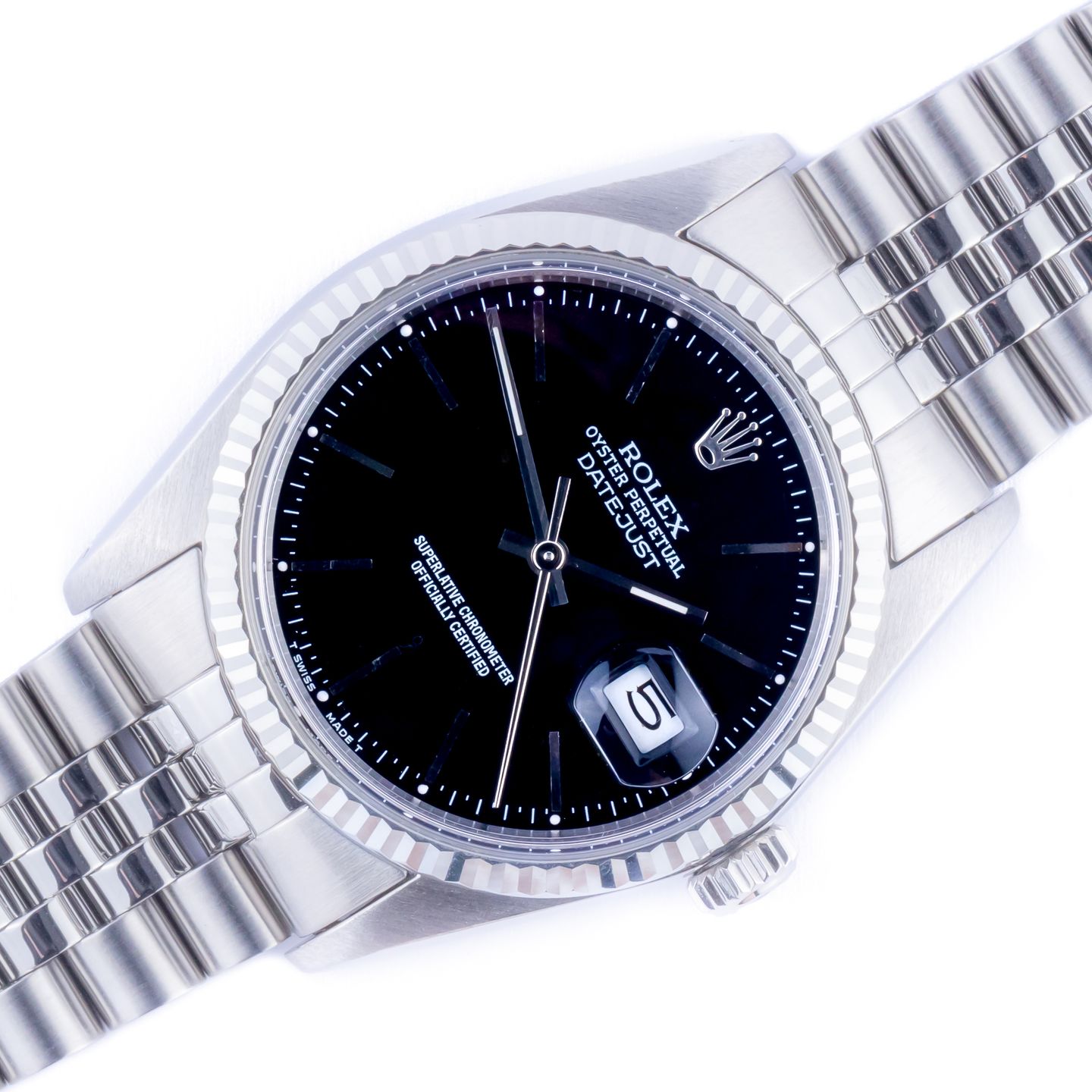 Rolex Datejust 36 16014 (1984) - Zwart wijzerplaat 36mm Staal (1/8)