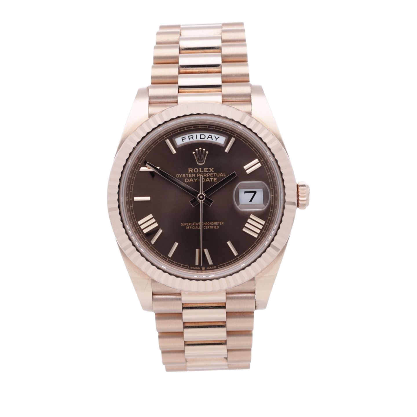 Rolex Day-Date 40 228235 (2025) - Bruin wijzerplaat 40mm Roségoud (1/7)