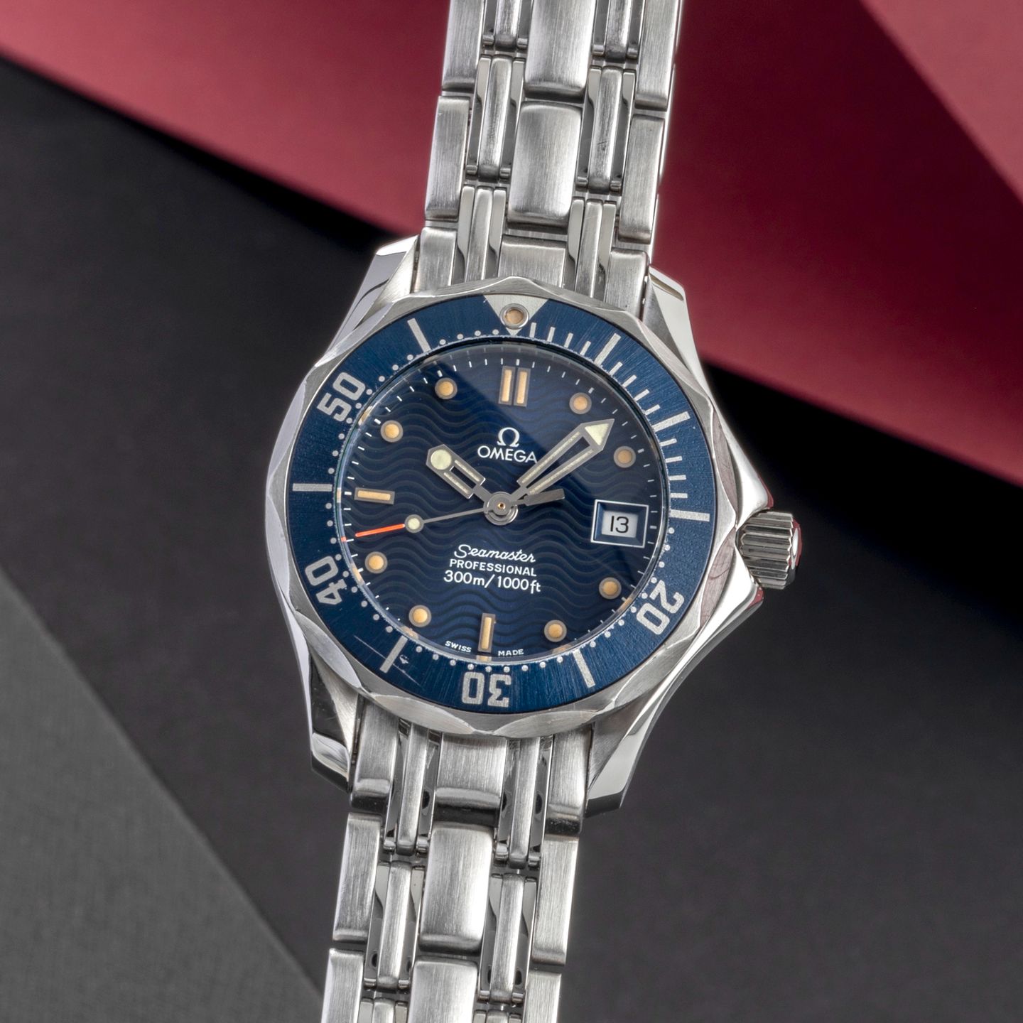 Omega Seamaster Diver 300 M 2583.80.00 (1995) - Blauw wijzerplaat 28mm Staal (3/8)