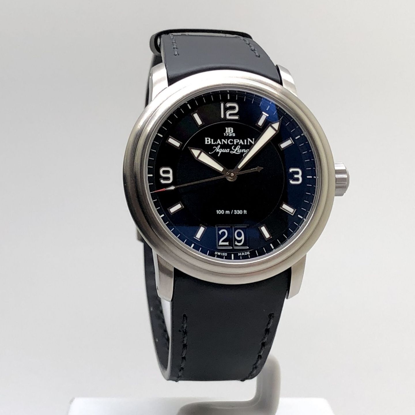 Blancpain Léman 2850B-1130A-64B (2011) - Black dial 40 mm Steel case (1/8)