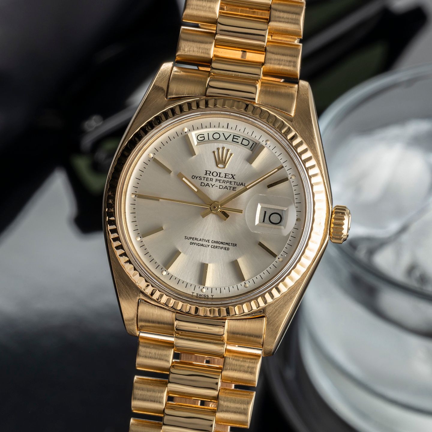 Rolex Day-Date 1803 (1972) - Zilver wijzerplaat 36mm Geelgoud (3/8)