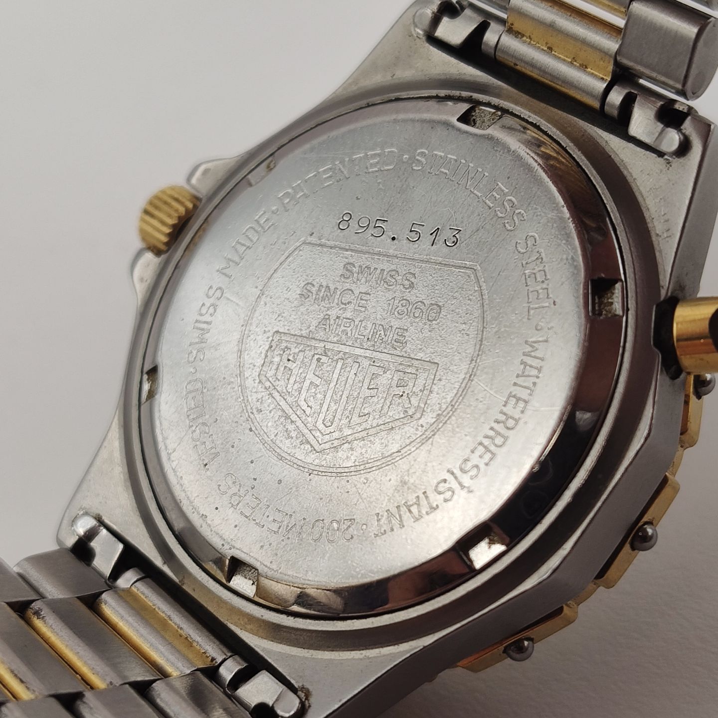 TAG Heuer Vintage TAG Heuer Airline GMT 895.513 Professional 200 Meters Rare Quartz (Unknown (random serial)) - Champagne dial 35 mm Steel case (8/8)