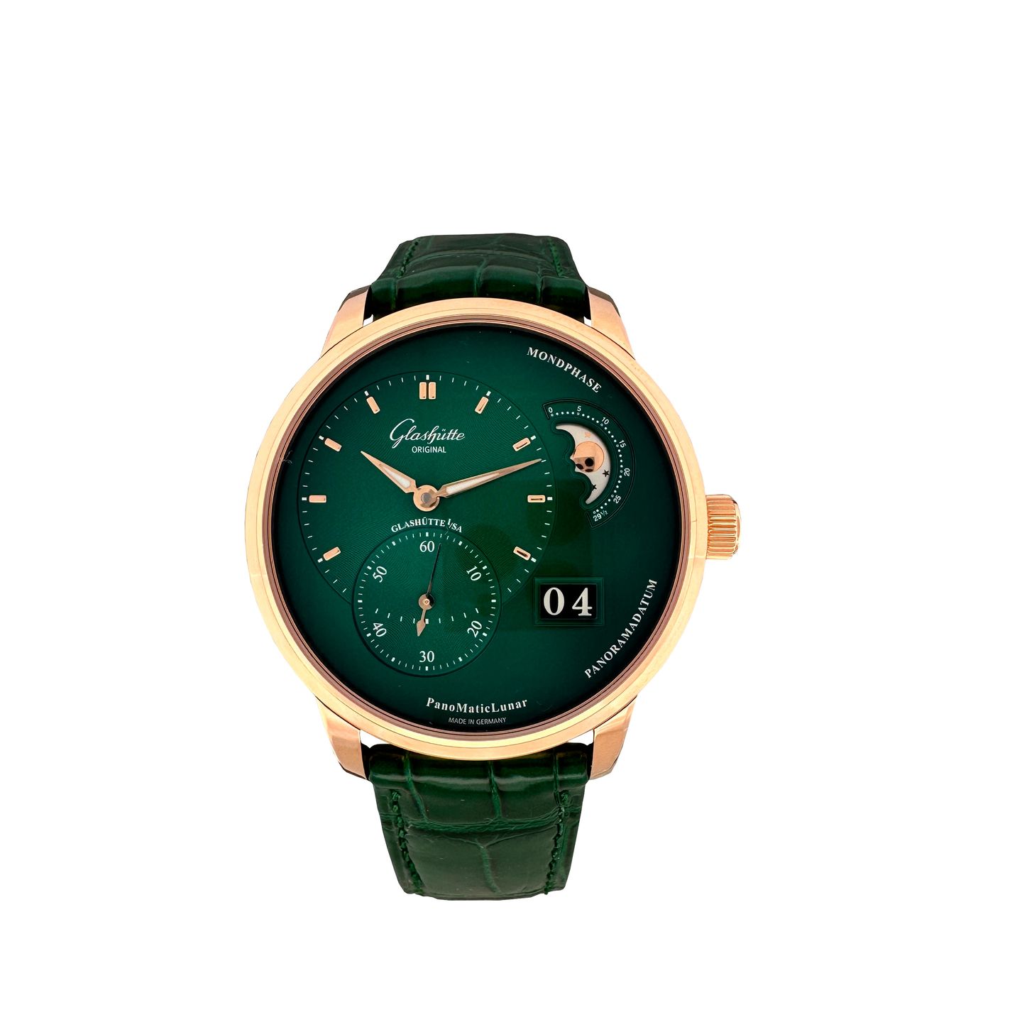 Glashütte Original PanoMaticLunar 1-90-02-23-35-61 (2024) - Green dial 40 mm Red Gold case (2/7)