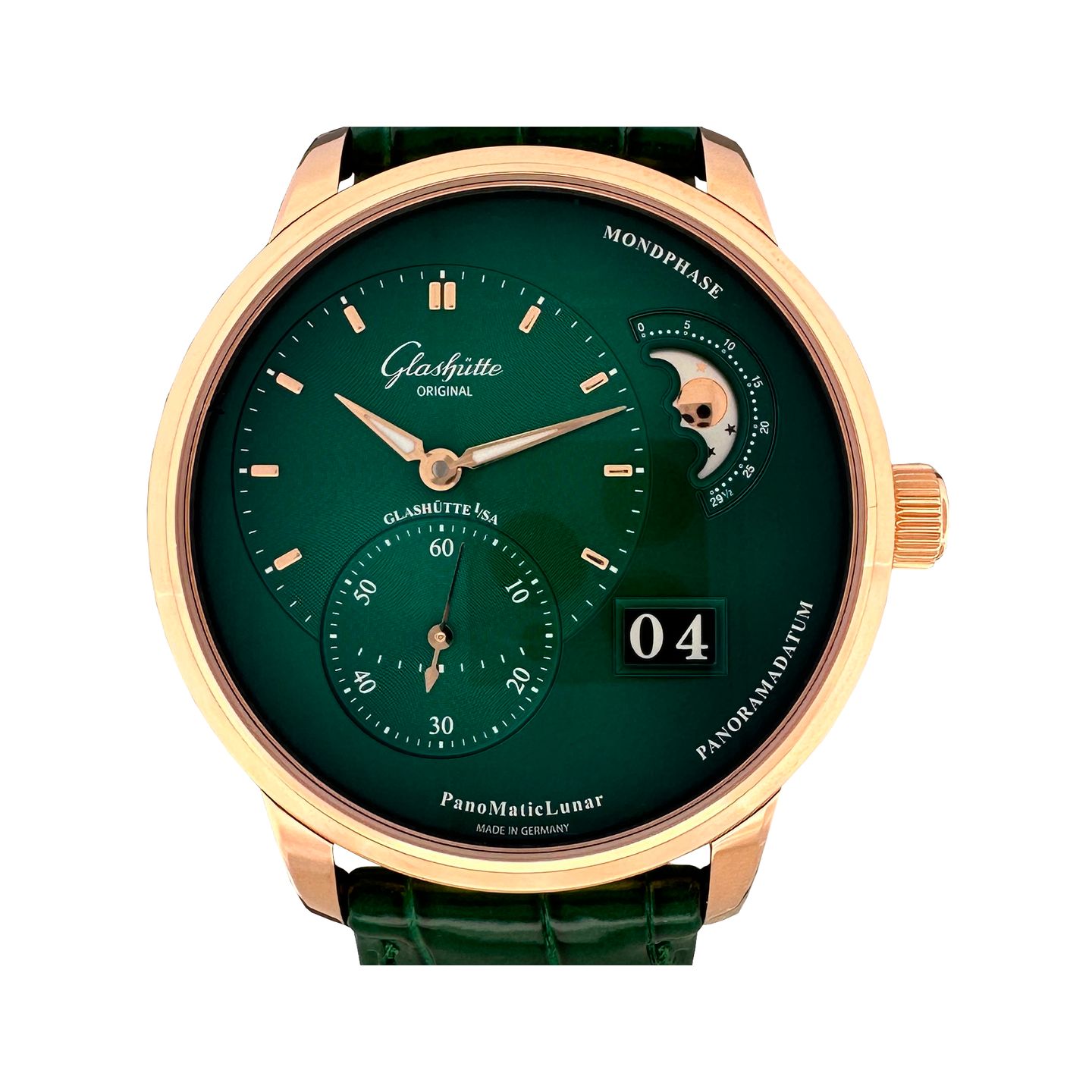 Glashütte Original PanoMaticLunar 1-90-02-23-35-61 (2024) - Green dial 40 mm Red Gold case (1/7)