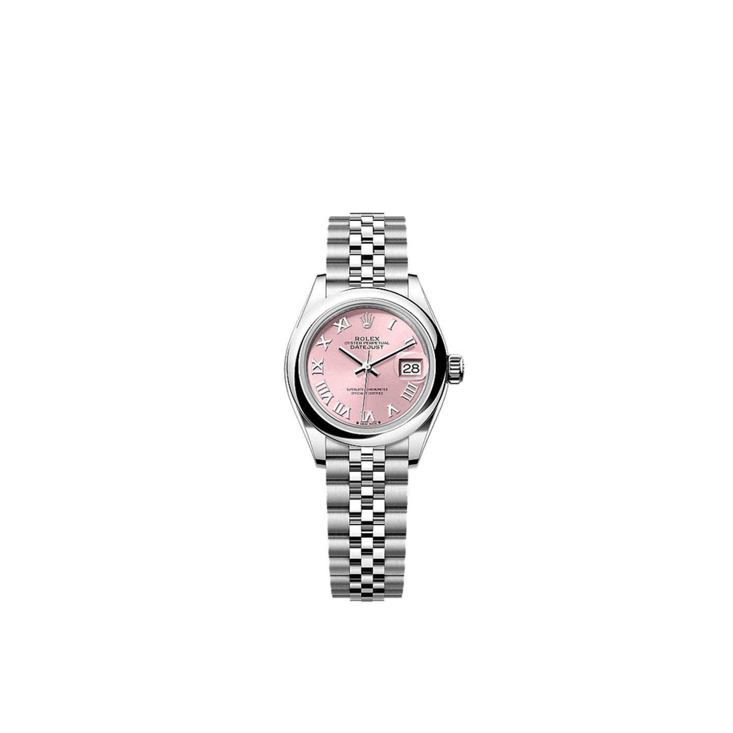 Rolex Lady-Datejust 279160 (2025) - Roze wijzerplaat 28mm Staal (1/1)