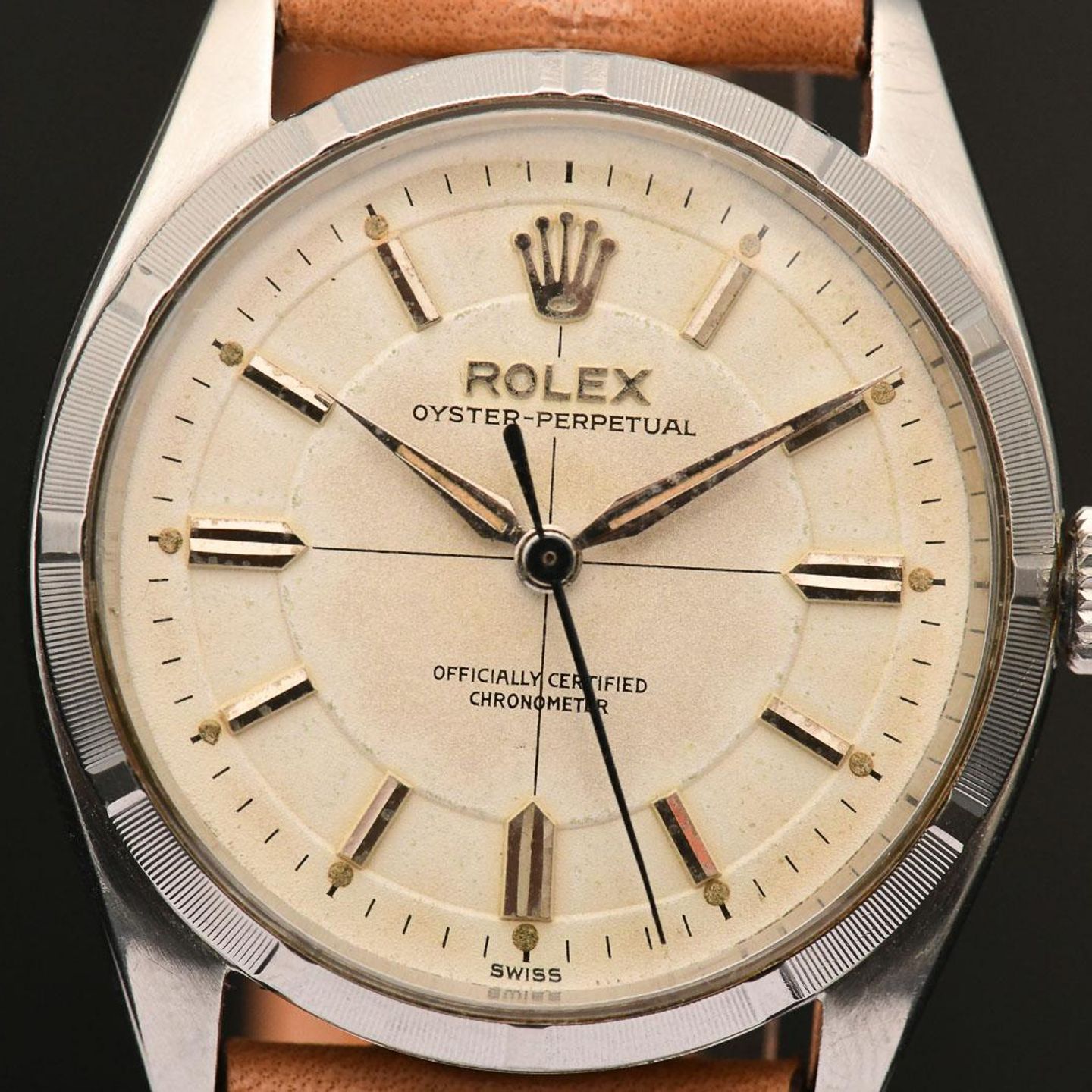 Rolex Oyster Perpetual 6565 (1955) - White dial 34 mm Steel case (4/16)