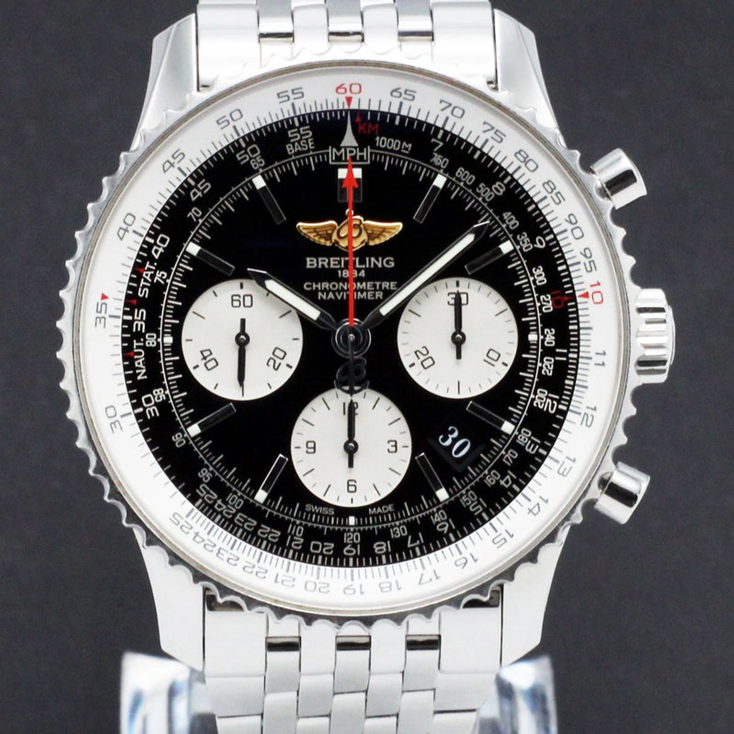 Breitling Navitimer 01 AB0120 (2016) - Zwart wijzerplaat 43mm Staal (1/7)