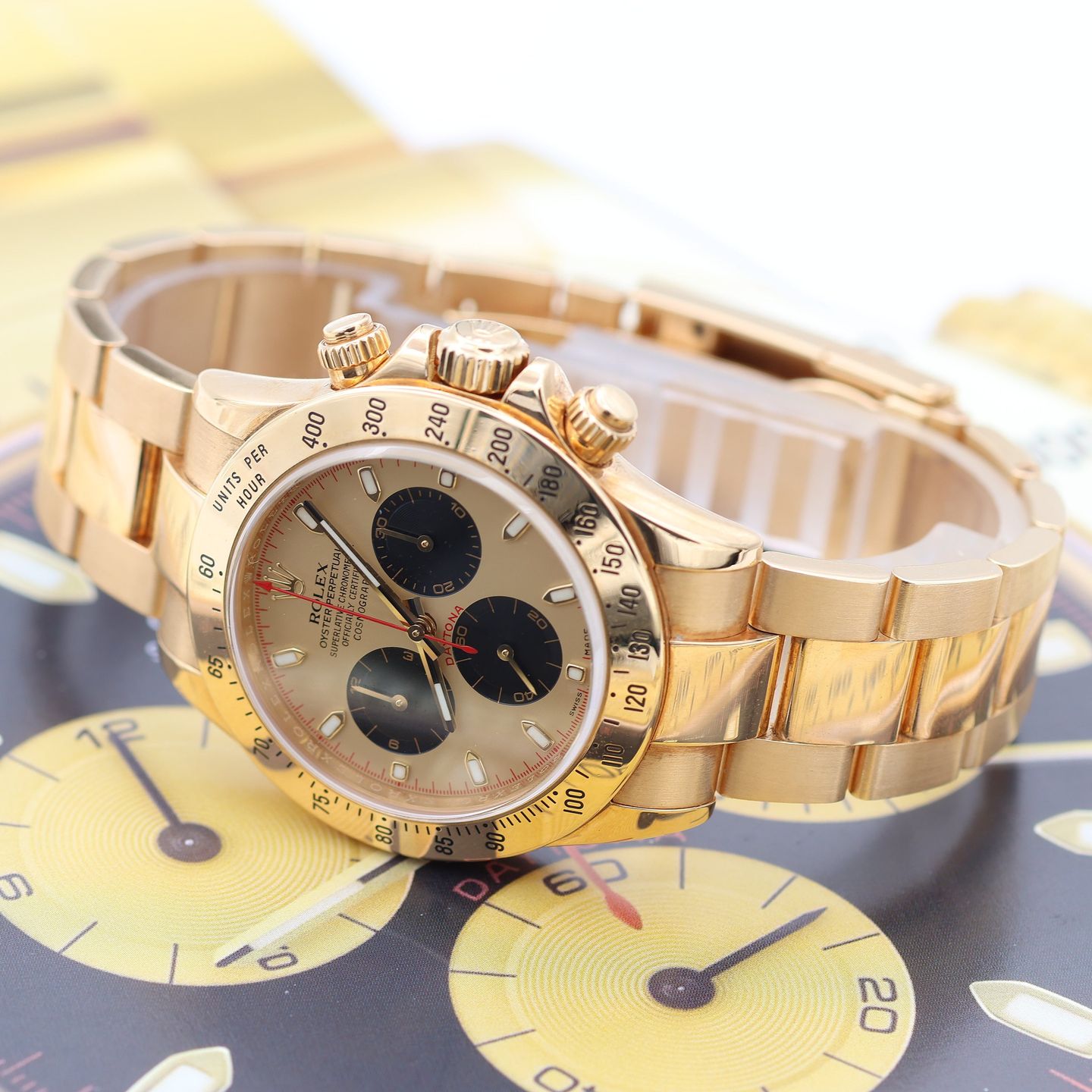 Rolex Daytona 116528 (Onbekend (willekeurig serienummer)) - Champagne wijzerplaat 40mm Geelgoud (6/8)