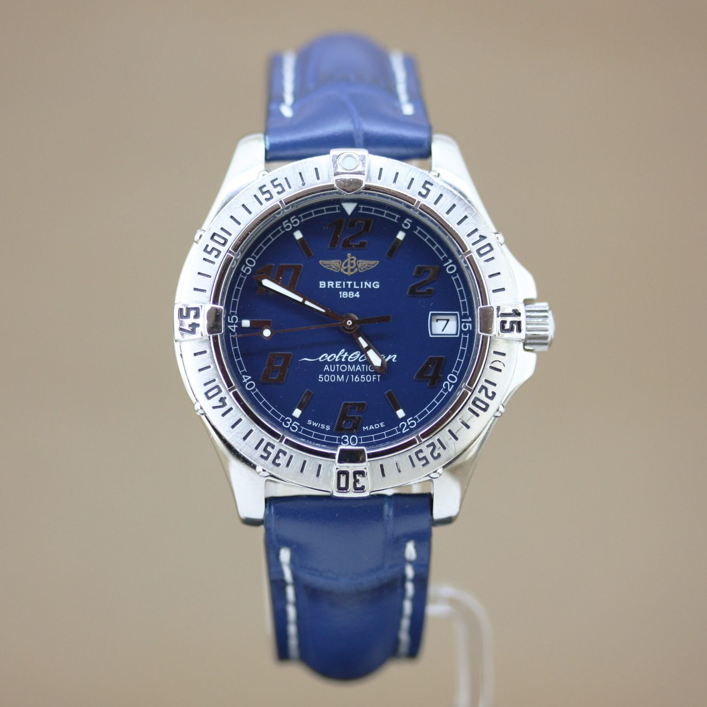 Breitling Colt Automatic A17050 (1999) - Blue dial 38 mm Steel case (1/8)